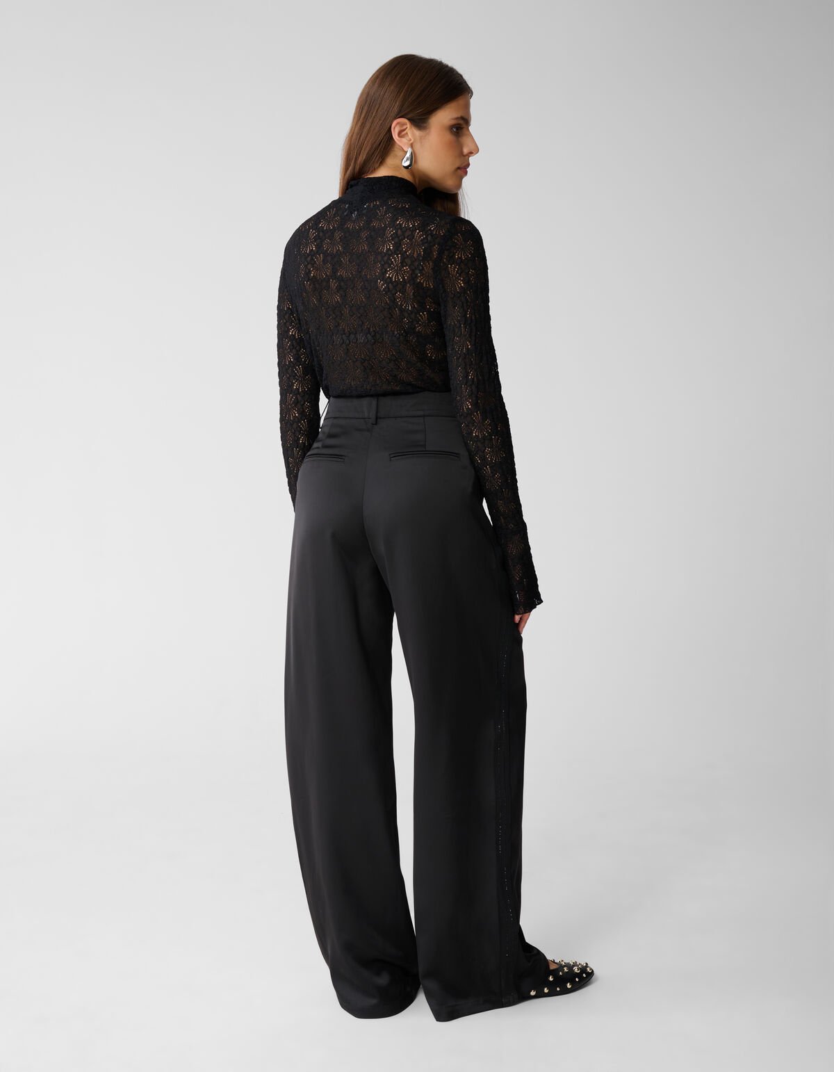 Satijnen Pantalon Zwart By Mieke SHOEBY WOMEN