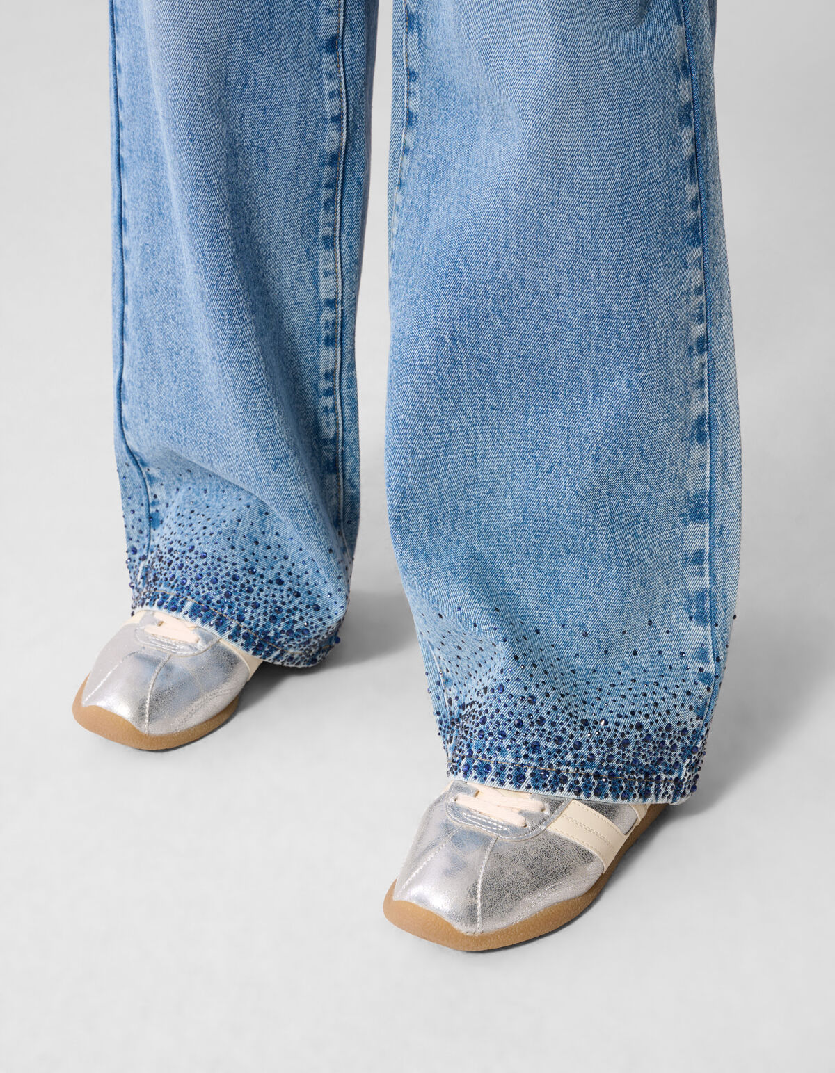 Strass Ultra Wide Leg Fit Jeans Blauw SHOEBY GIRLS