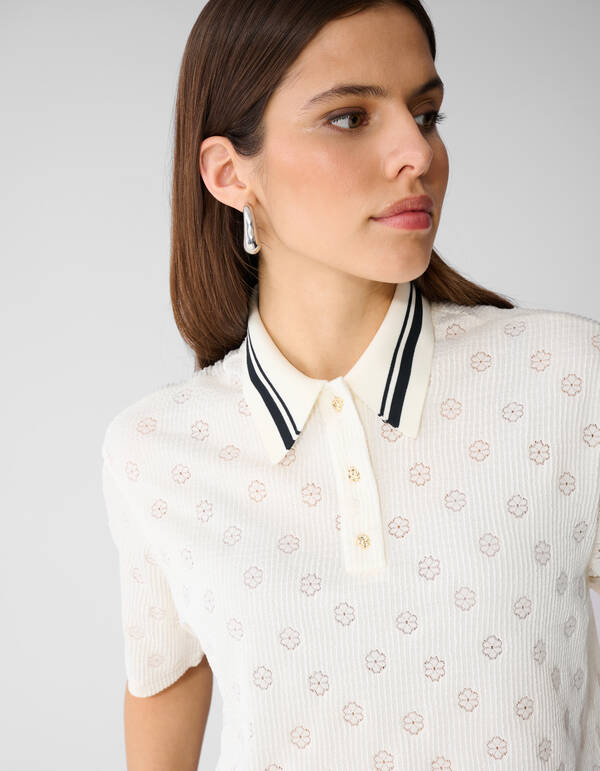 Flower Polo Gebroken Wit SHOEBY WOMEN