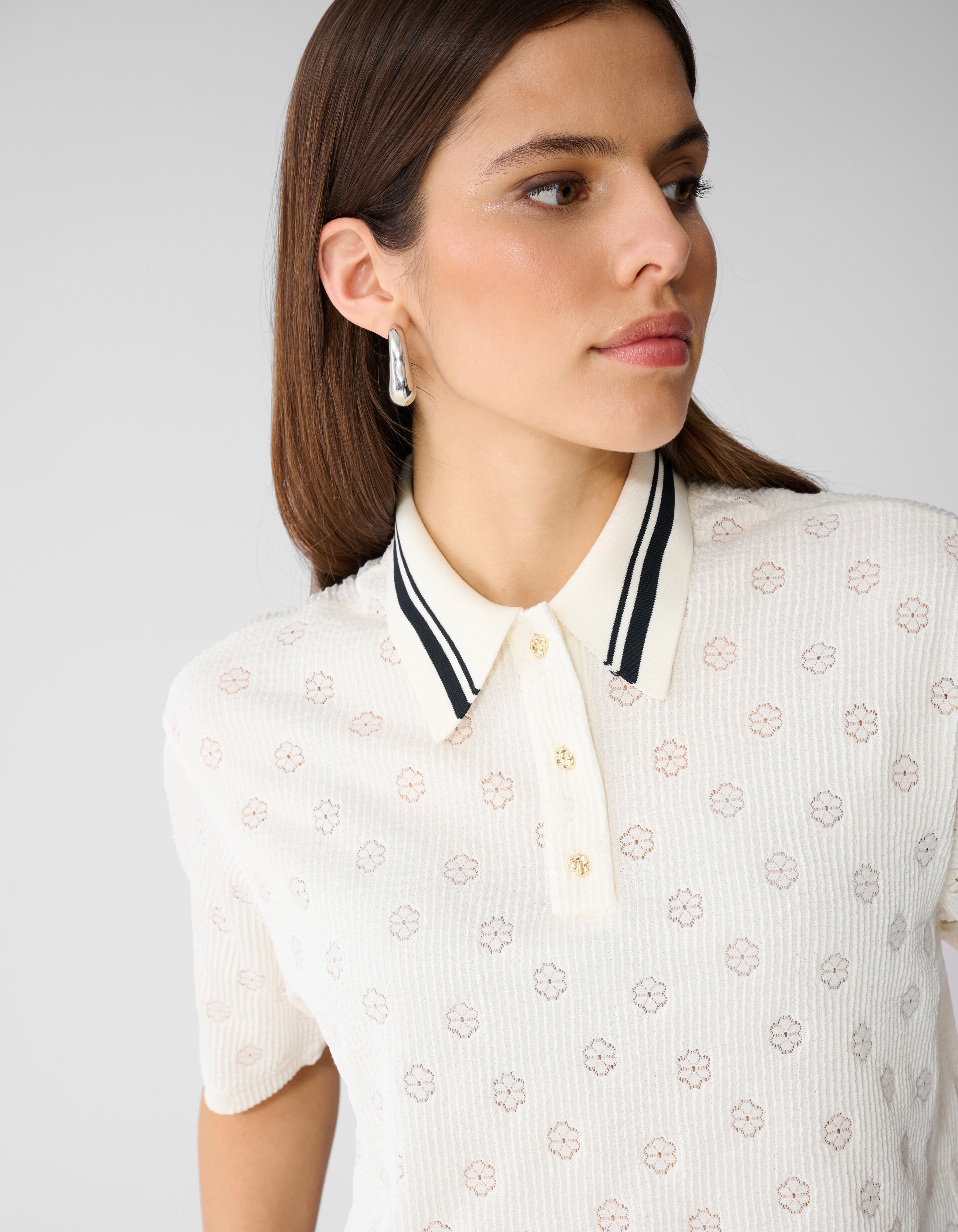 Flower Polo Gebroken Wit SHOEBY WOMEN