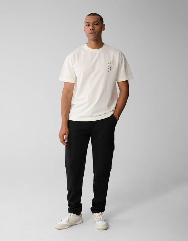 Tekst Artwork T-shirt Gebroken Wit SHOEBY MEN