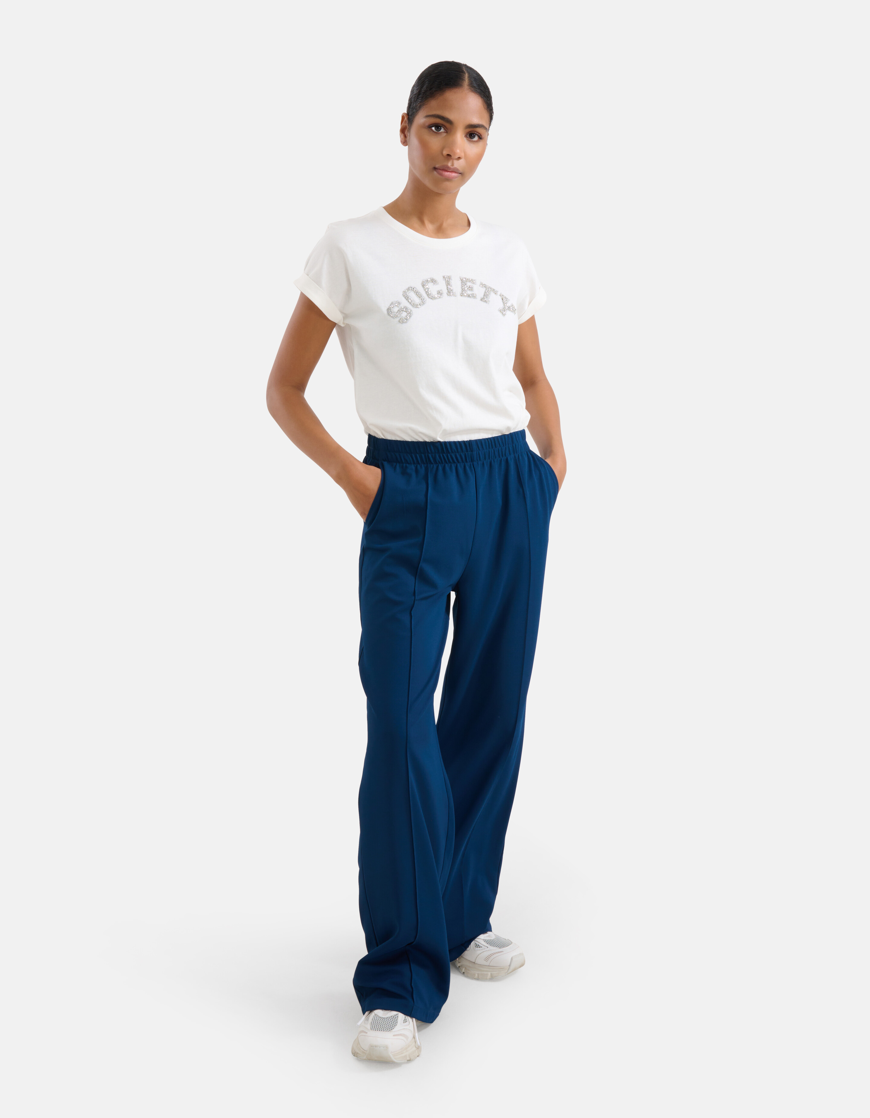 Basic Wide Leg Broek Blauw SHOEBY WOMEN