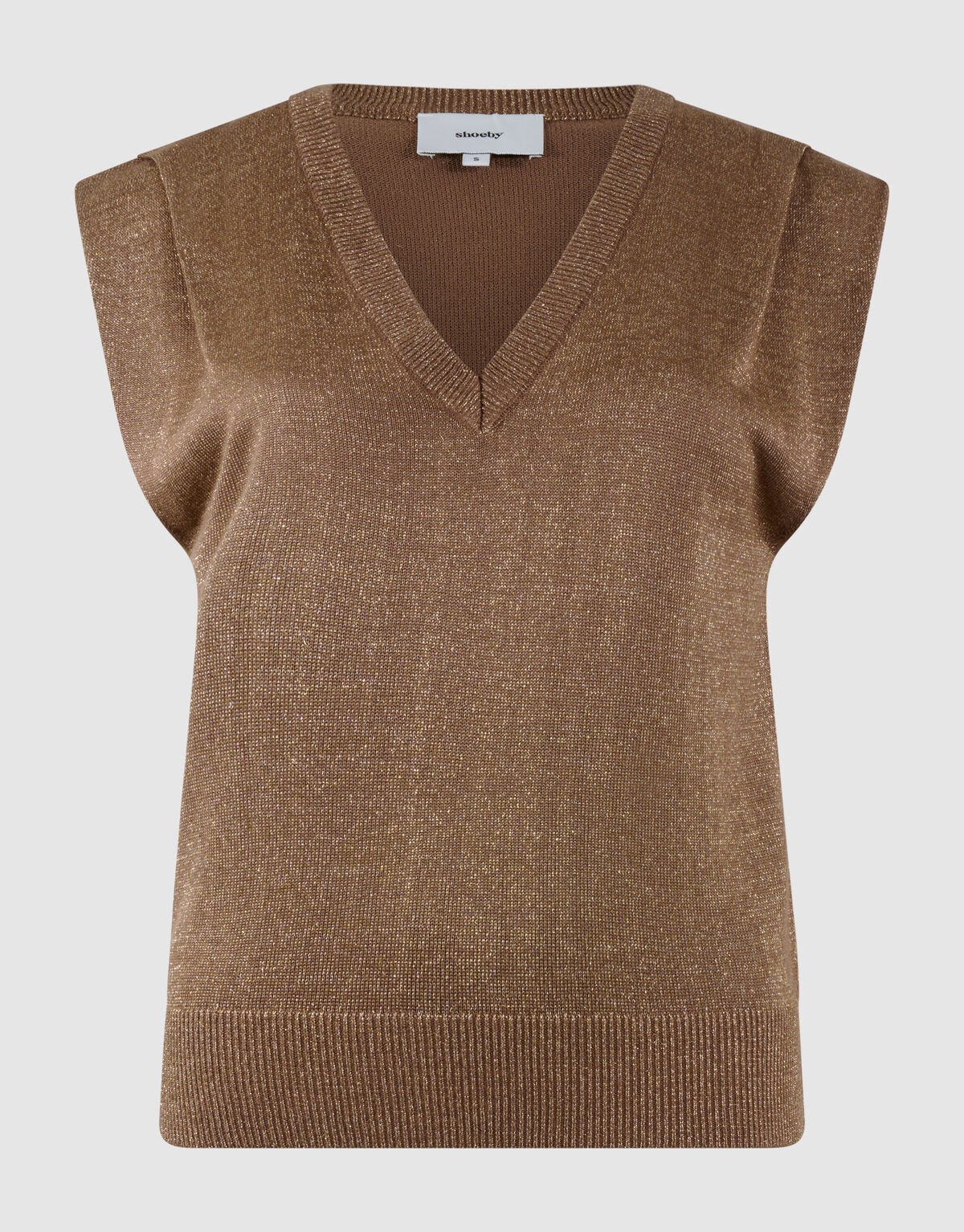 Glitter V-Neck Top Bruin SHOEBY WOMEN