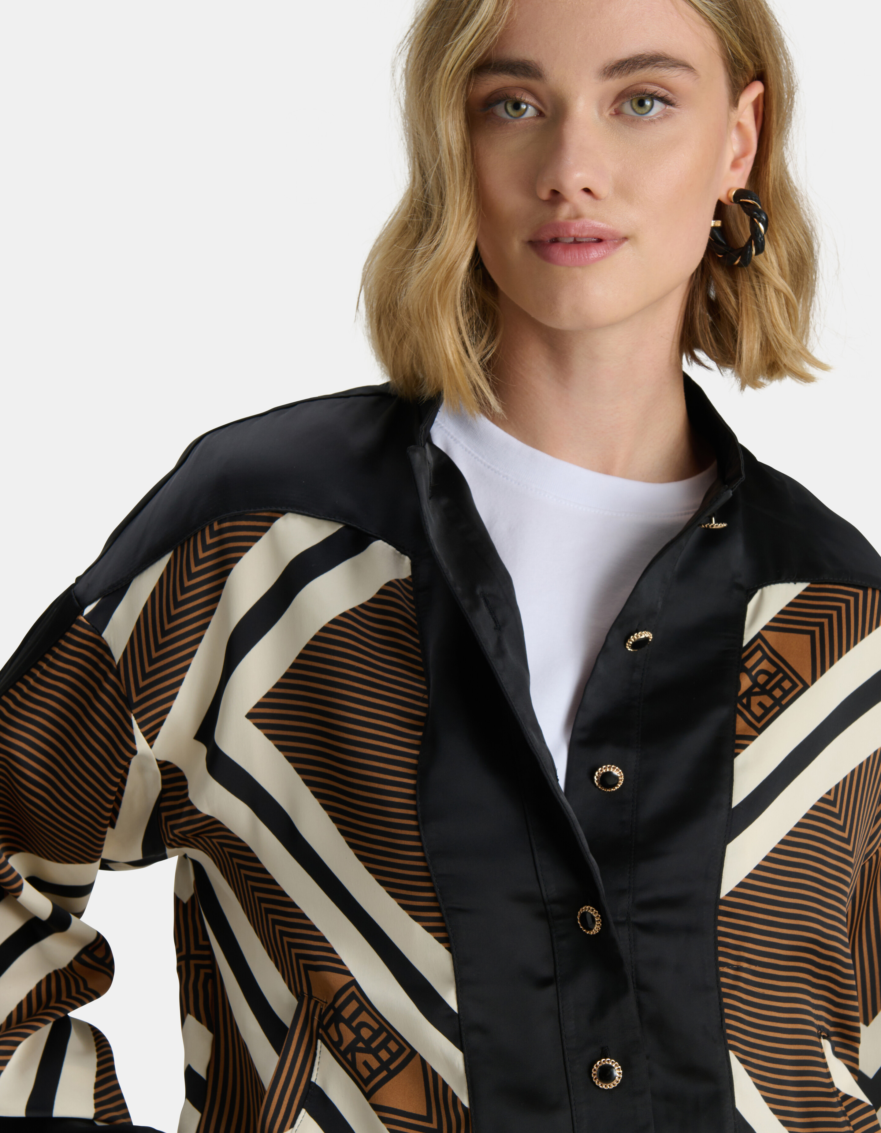 Grafische Print Bomber Bruin SHOEBY WOMEN