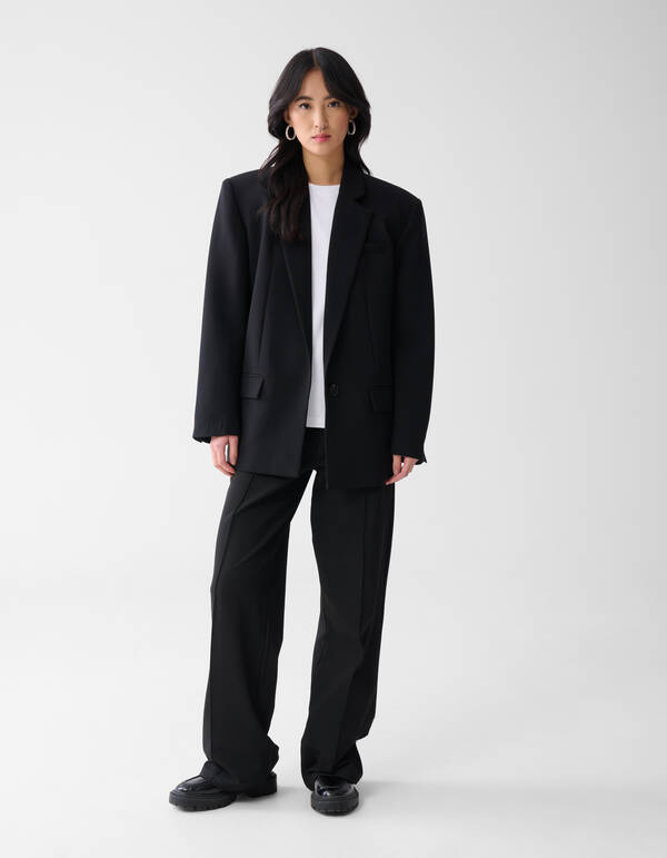 Basis Wide Leg Broek Zwart SHOEBY WOMEN