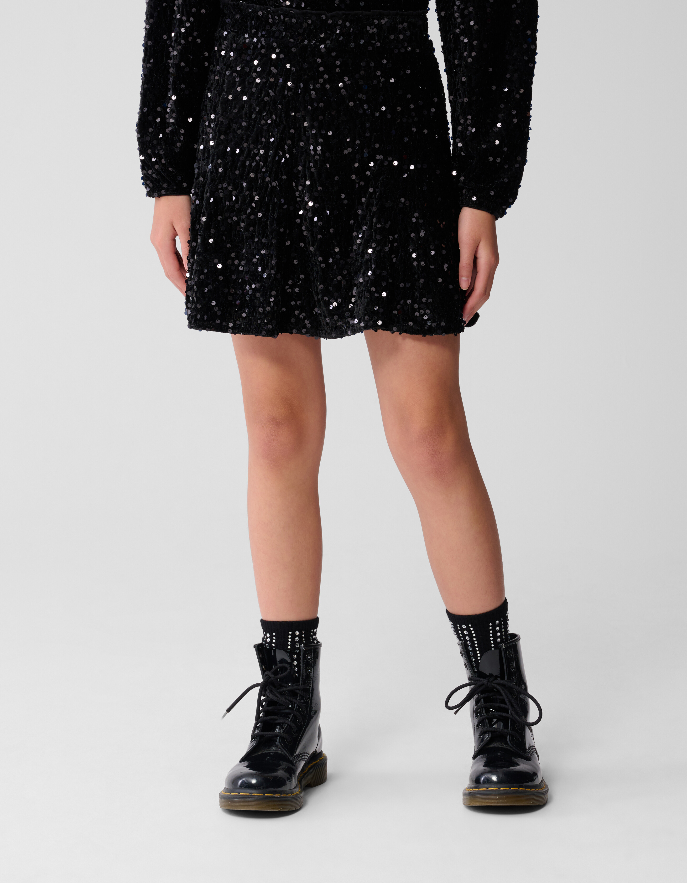 Sequin Mini Rok Zwart SHOEBY GIRLS