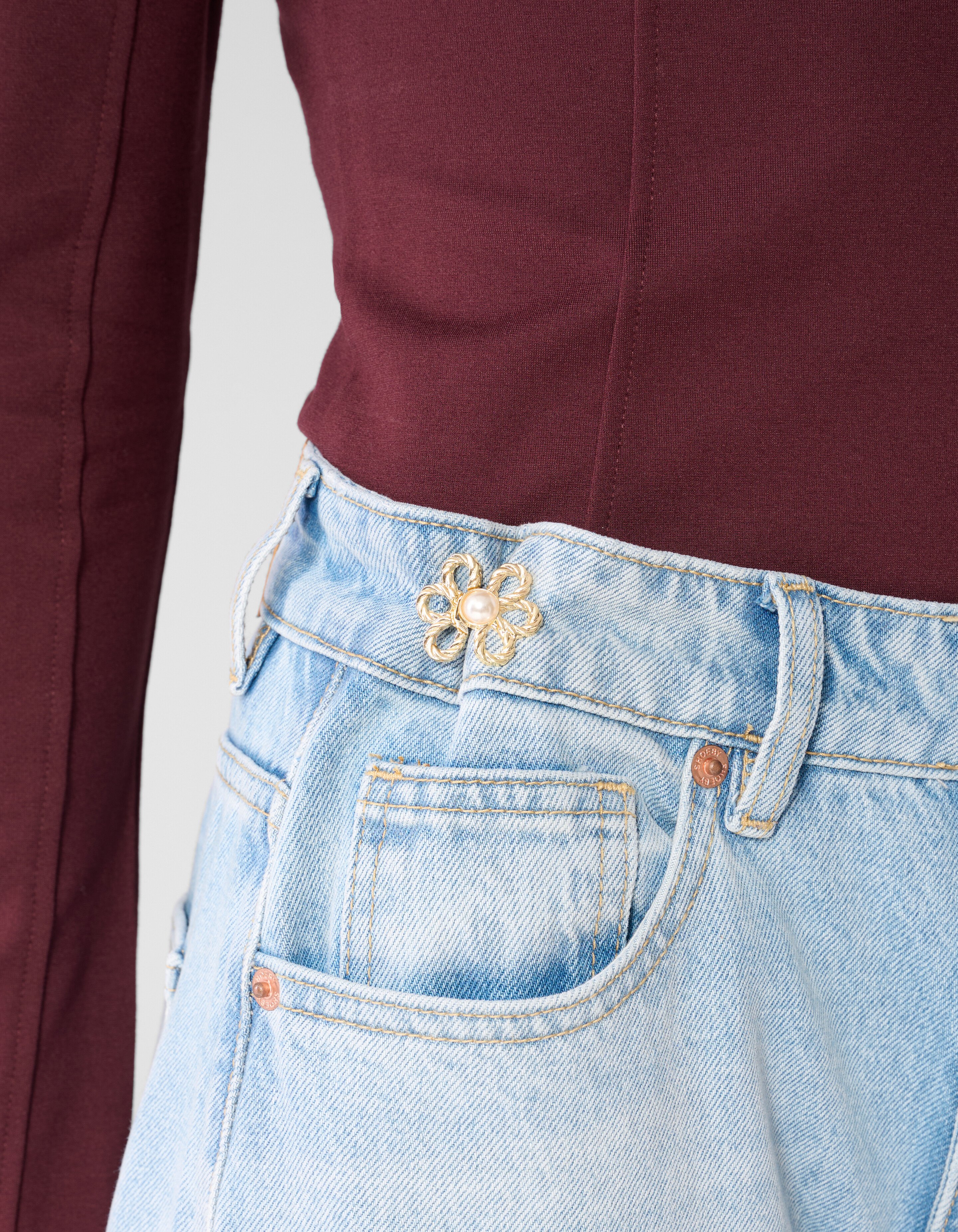 Flower Jeans Pins Goud SHOEBY ACCESSOIRES