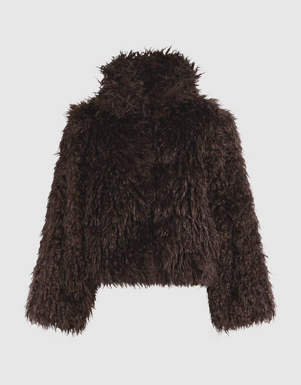 Hairy Faux Fur Jas Bruin SHOEBY WOMEN