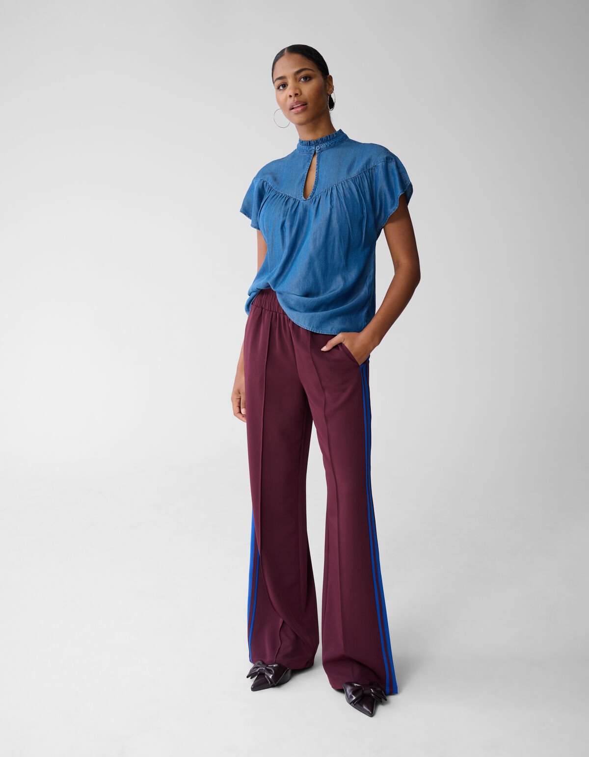 Button Top Blauw SHOEBY WOMEN