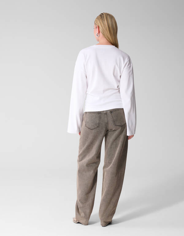 Knotted Longsleeve T-shirt Wit SHOEBY WOMEN