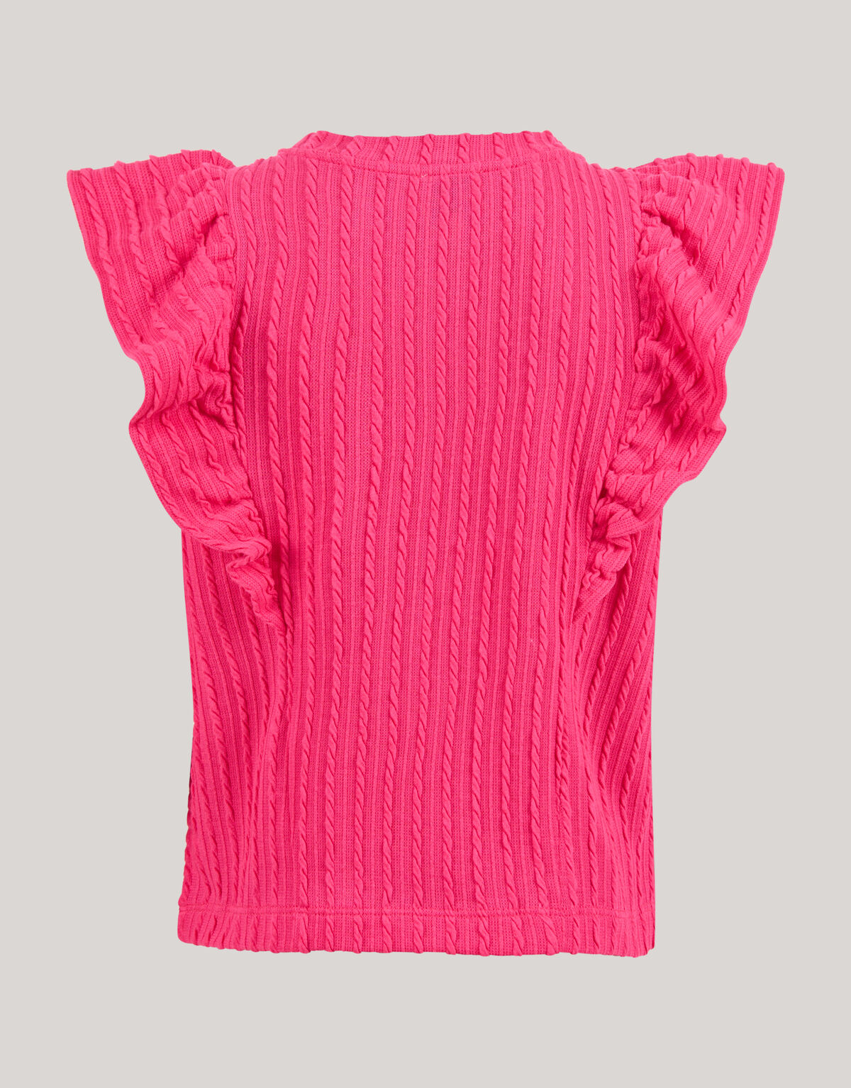 Ruffle Rib Top Roze SHOEBY GIRLS