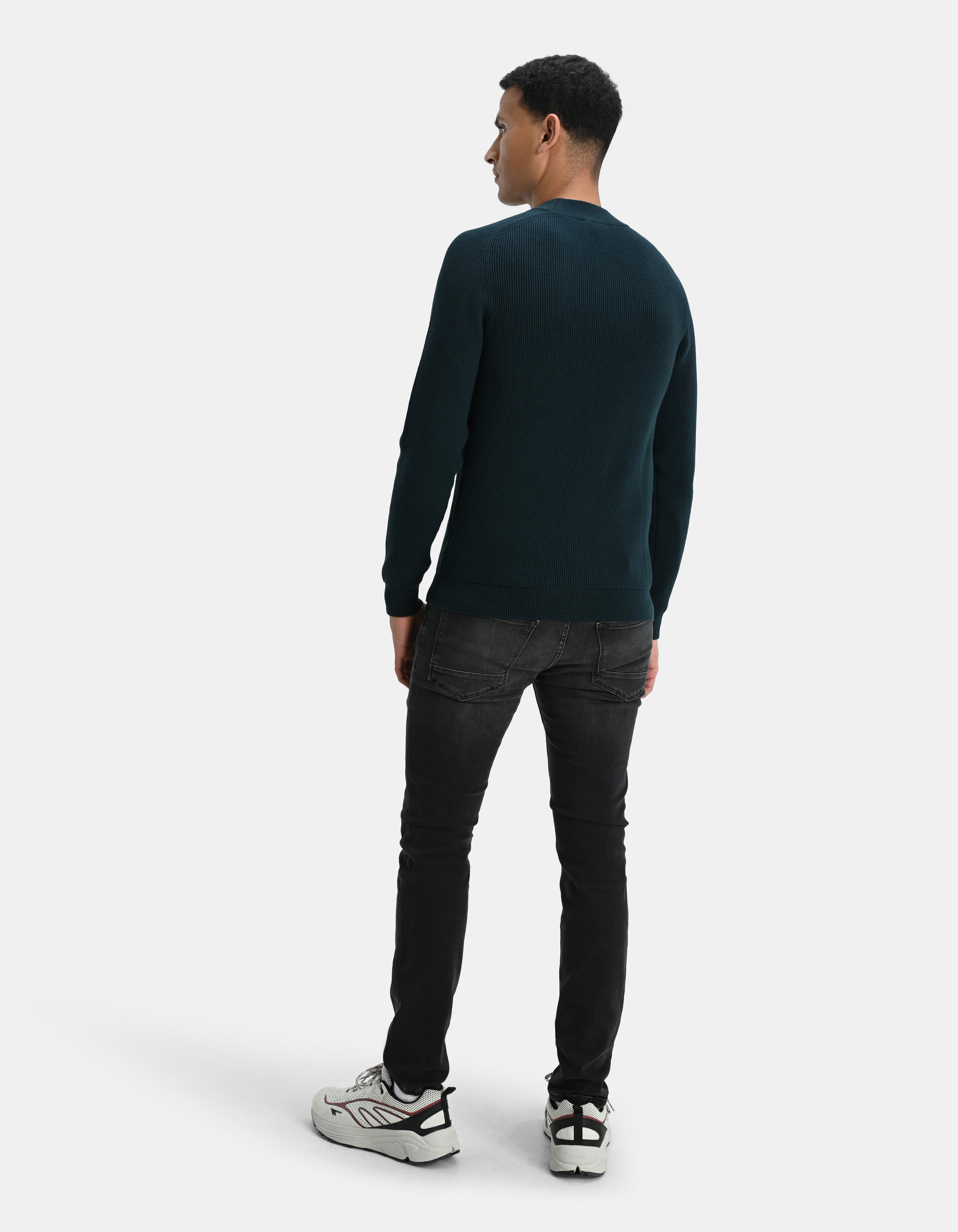 Rib Trui Donkergroen SHOEBY MEN