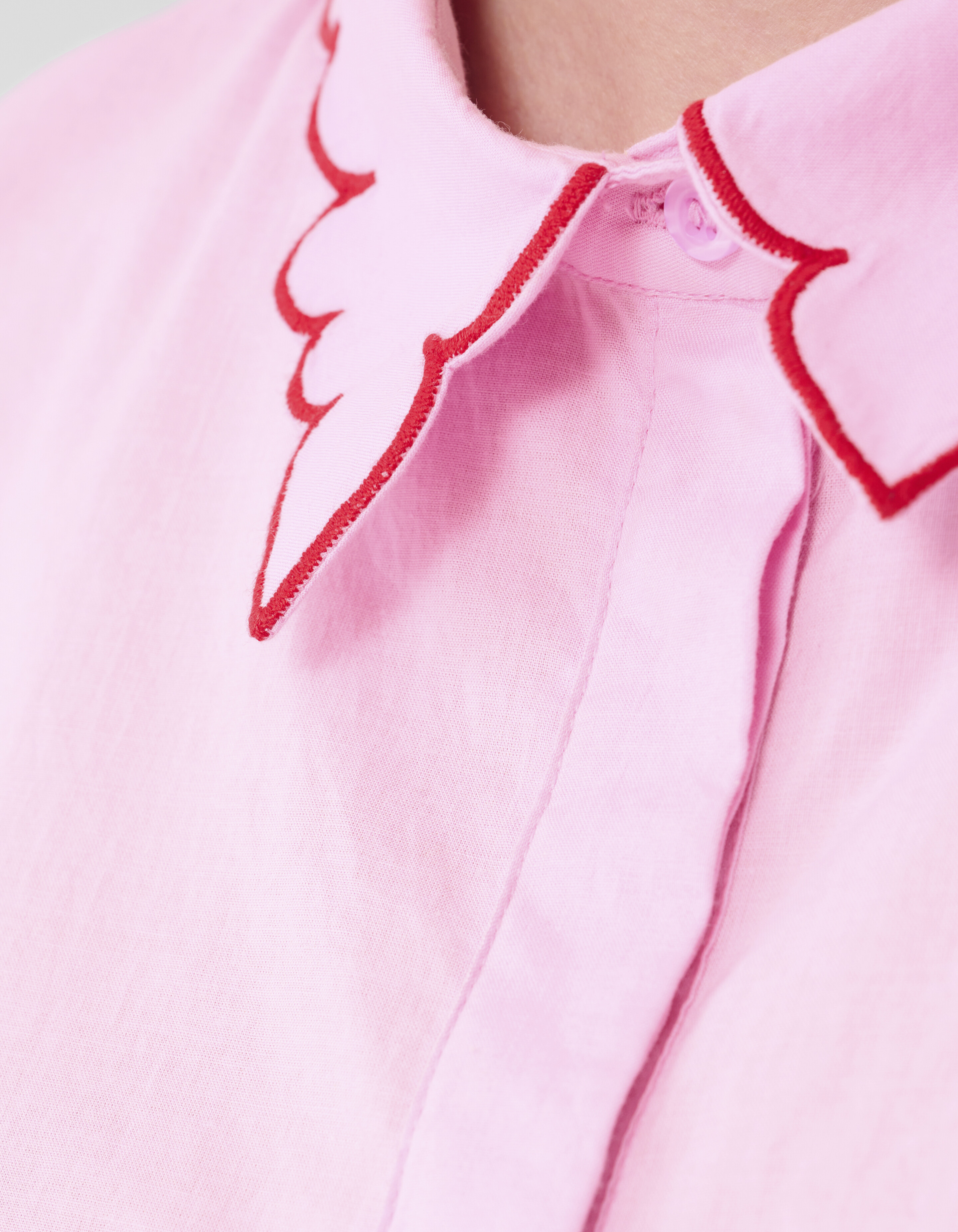 Embroidery Ruffle Top Roze SHOEBY WOMEN