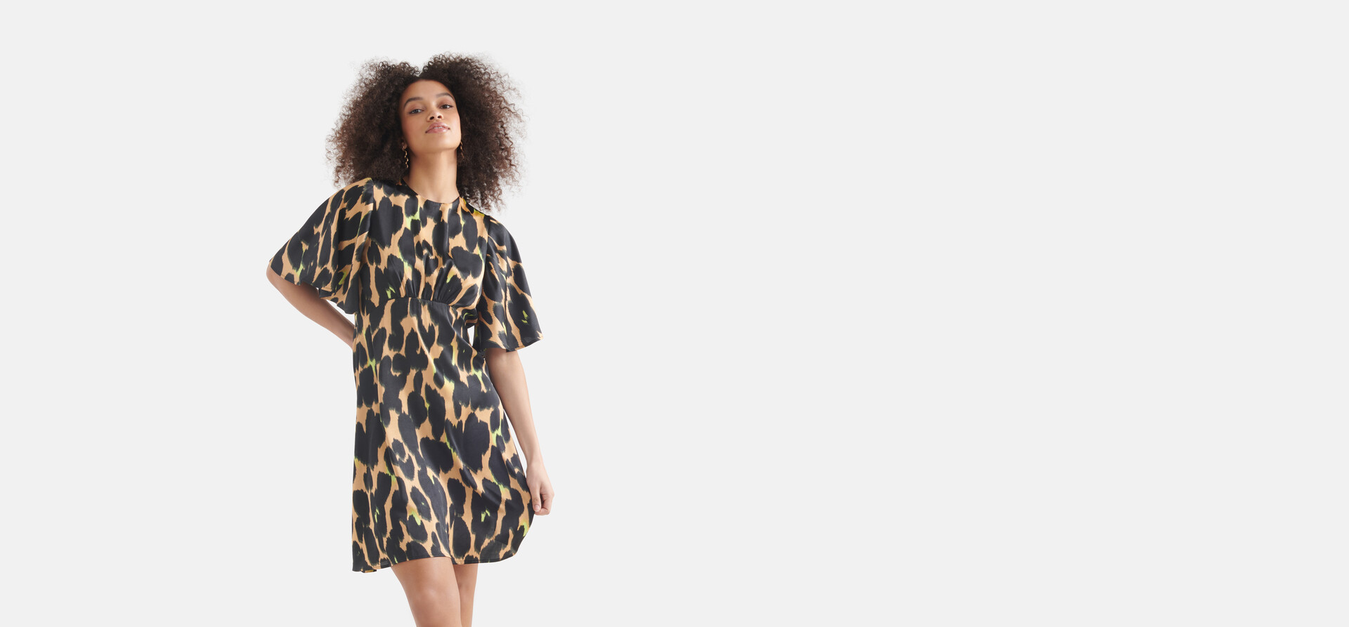 Leopard Midi Jurk Bruin SHOEBY WOMEN