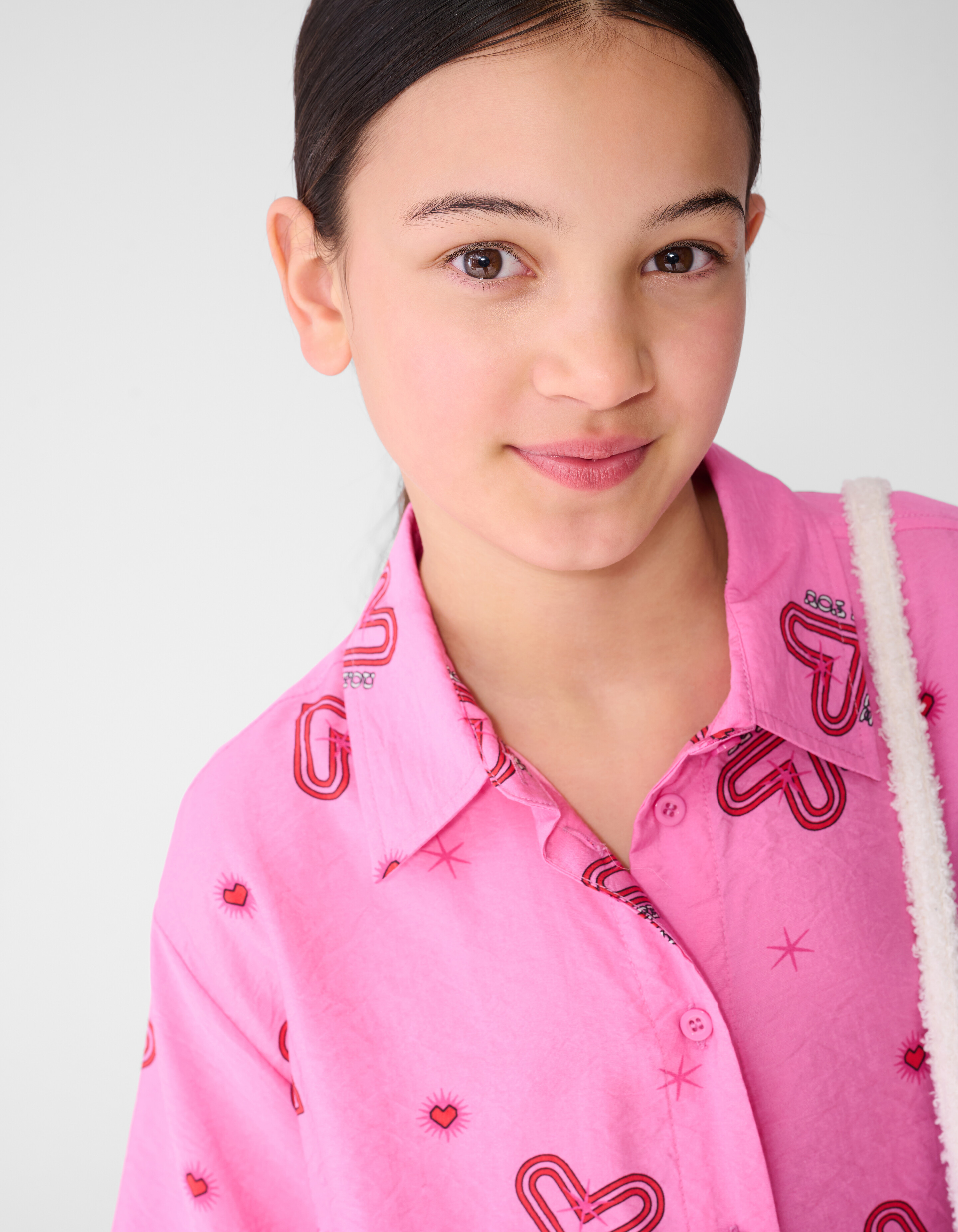 Heart Structuur Blouse Roze SHOEBY GIRLS