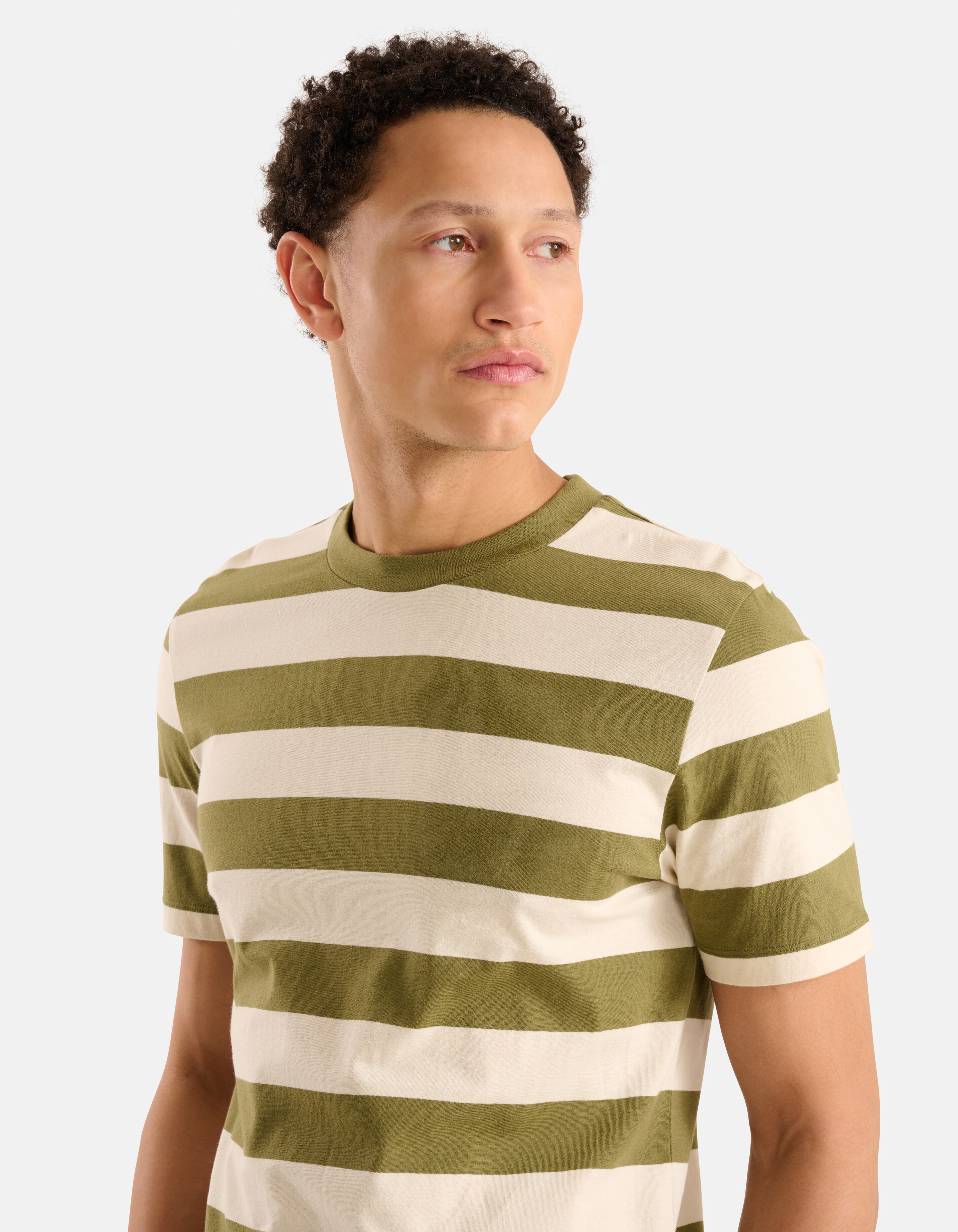 Gestreept T-shirt Groen SHOEBY MEN