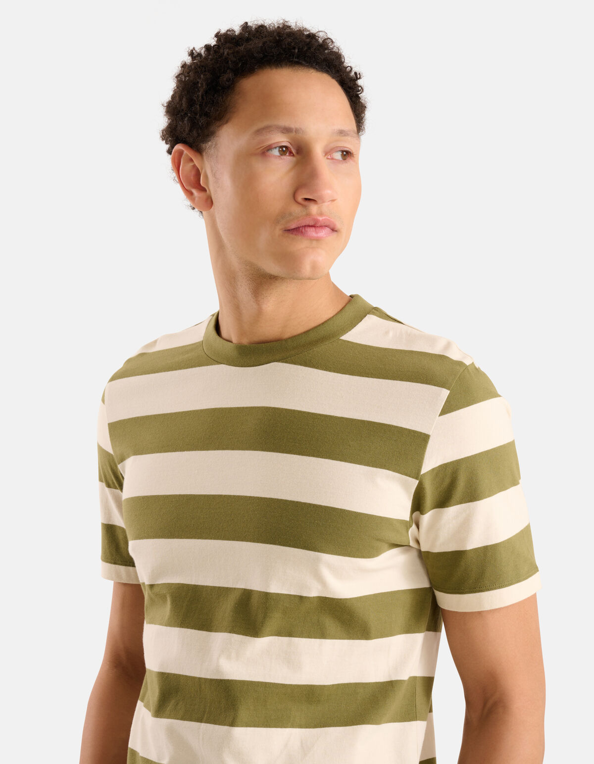 Gestreept T-shirt Groen SHOEBY MEN