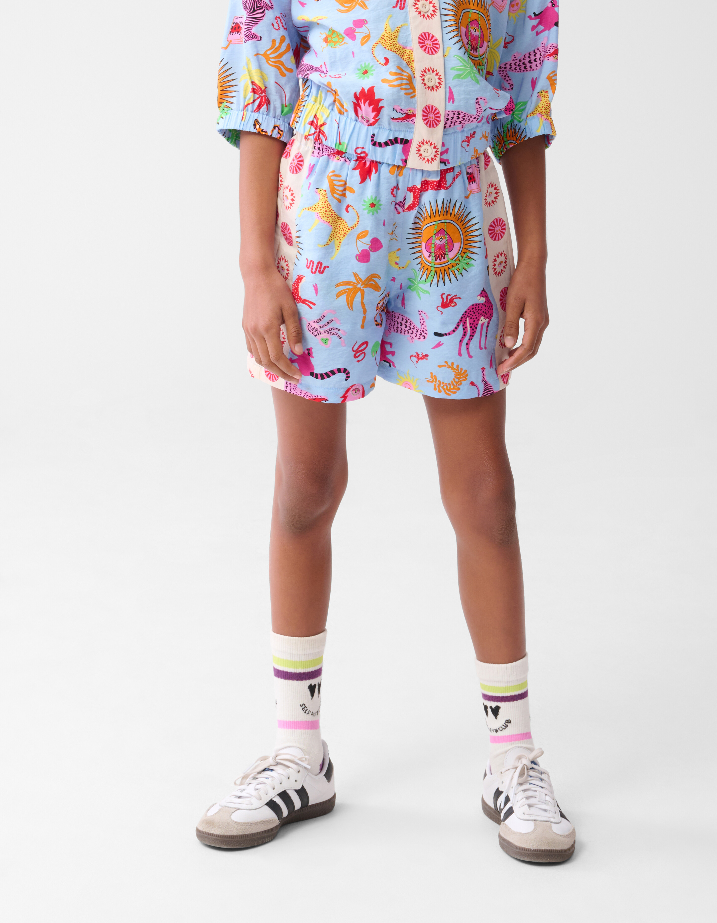 Jungle Artwork Short Lichtblauw By Lizzy SHOEBY GIRLS