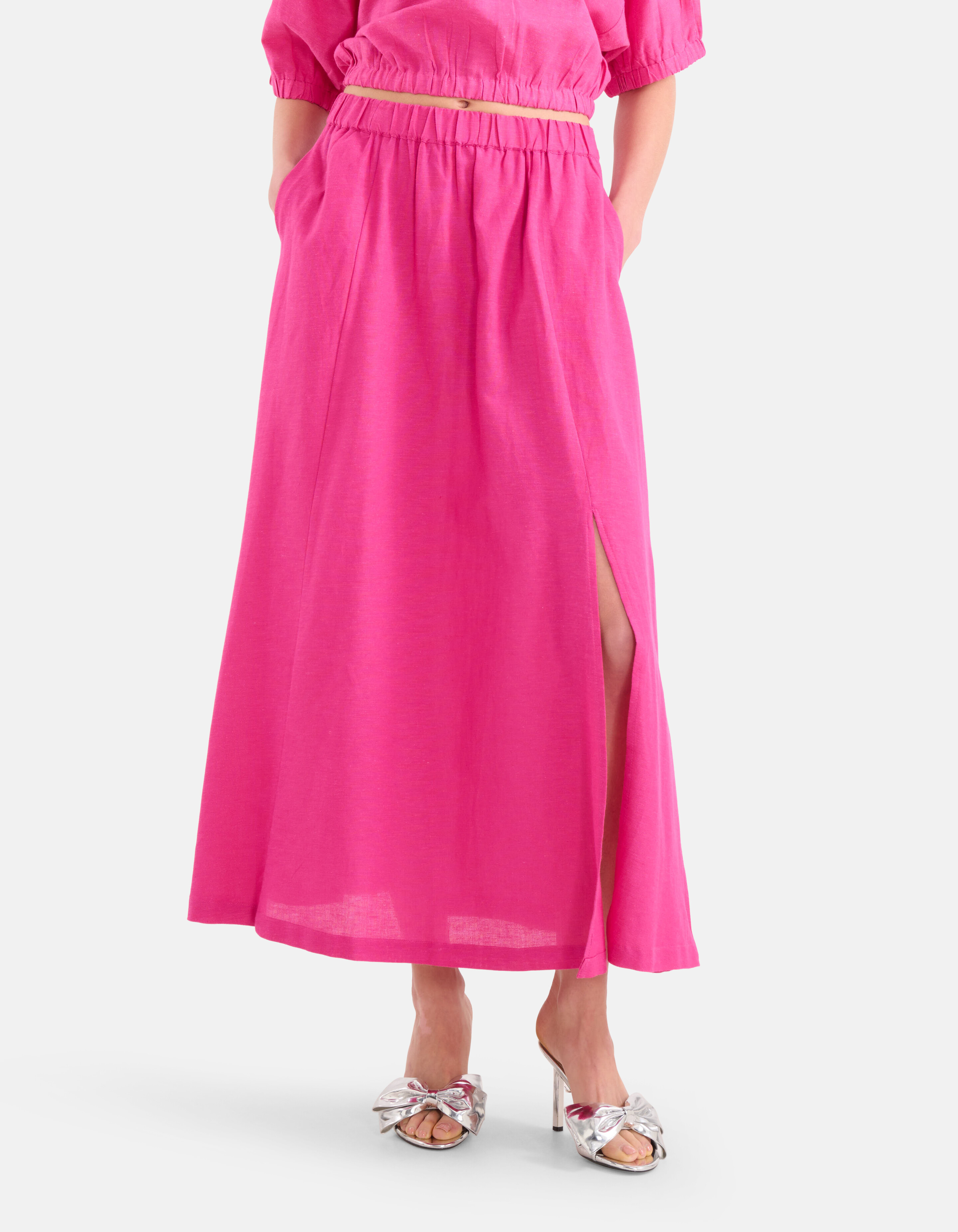 Linnen Maxi Rok Roze SHOEBY WOMEN