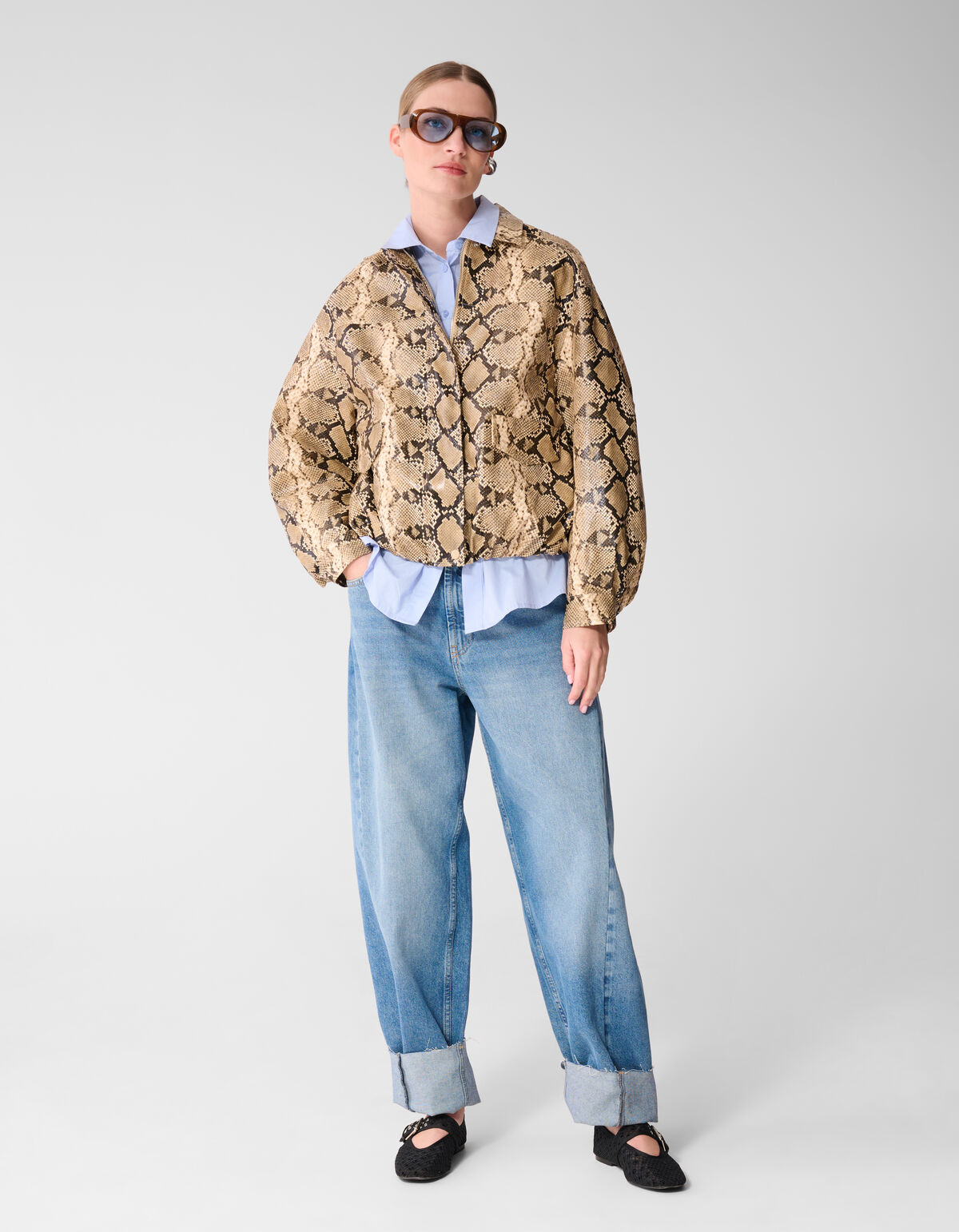 Oversized Snake Jack Lichtbruin SHOEBY WOMEN