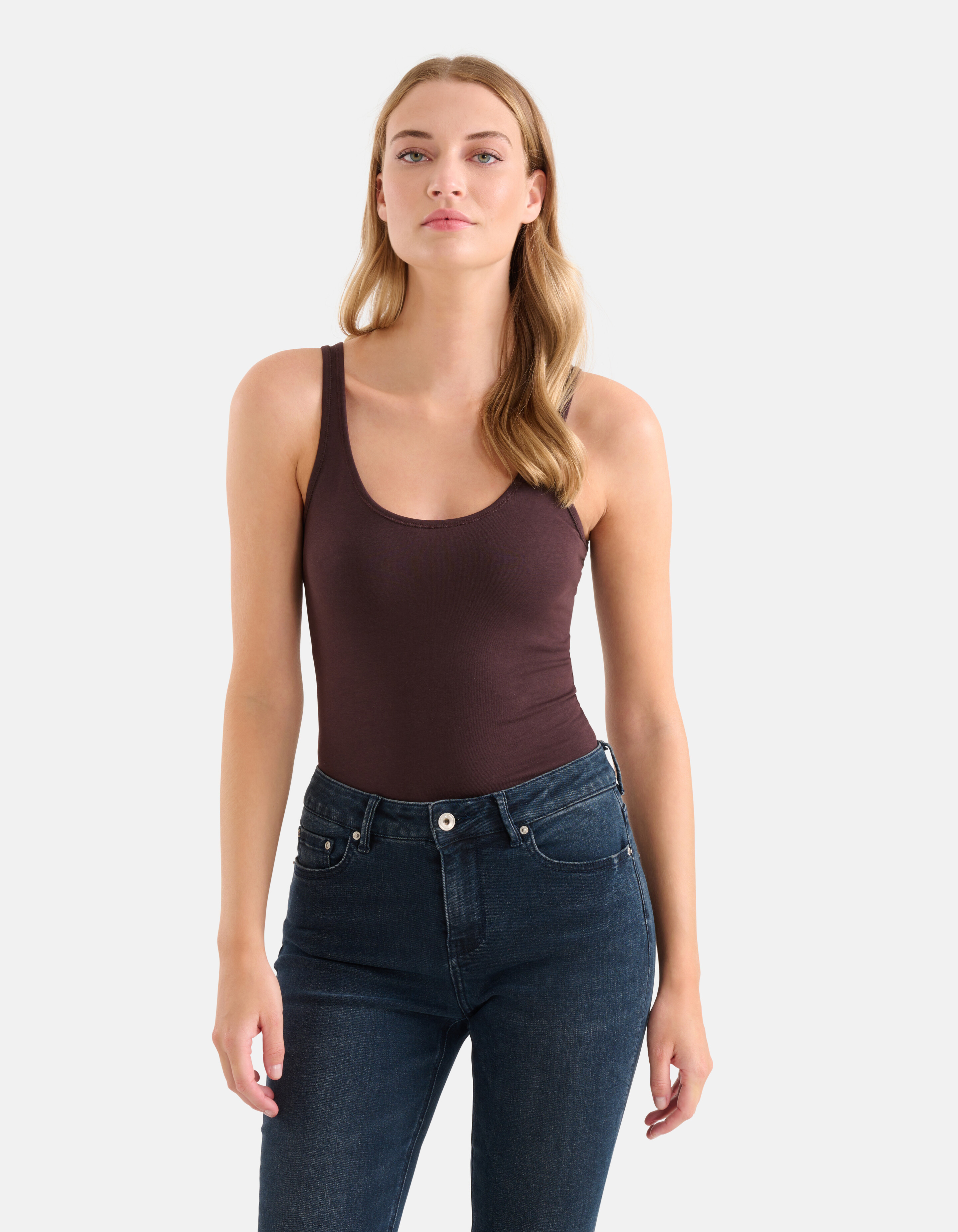 Basis Tanktop Donkerbruin Eksept