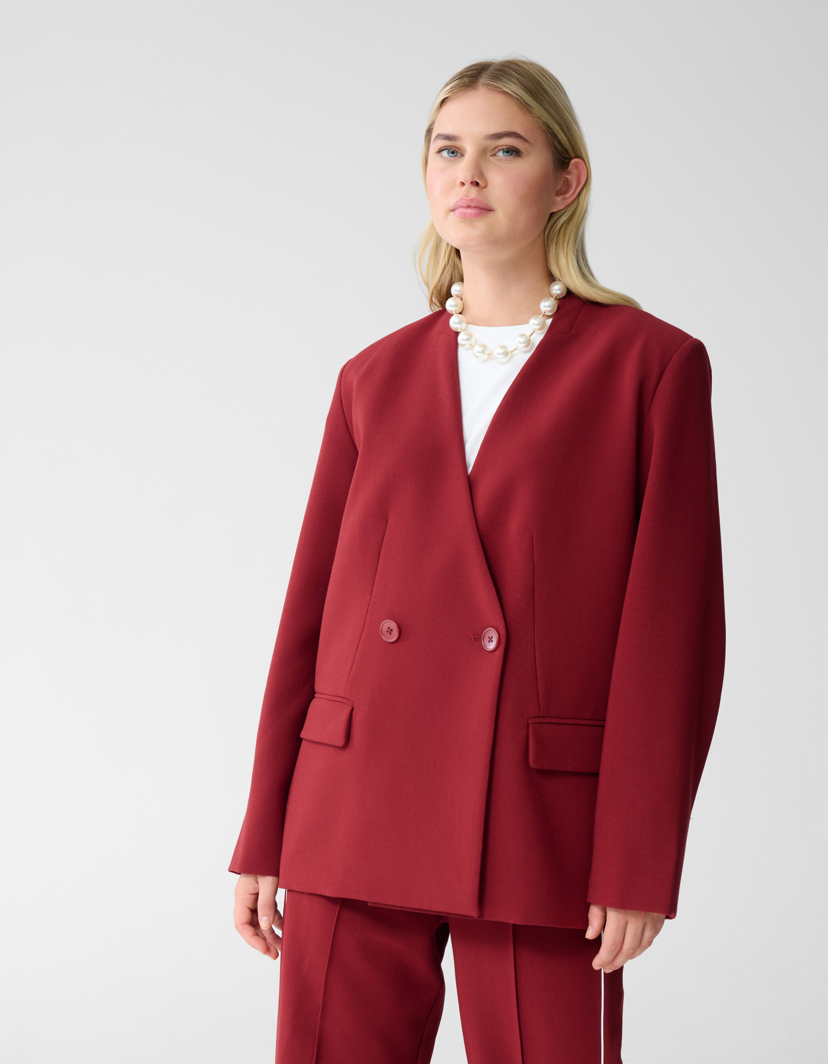 Oversized Blazer Donkerrood SHOEBY WOMEN
