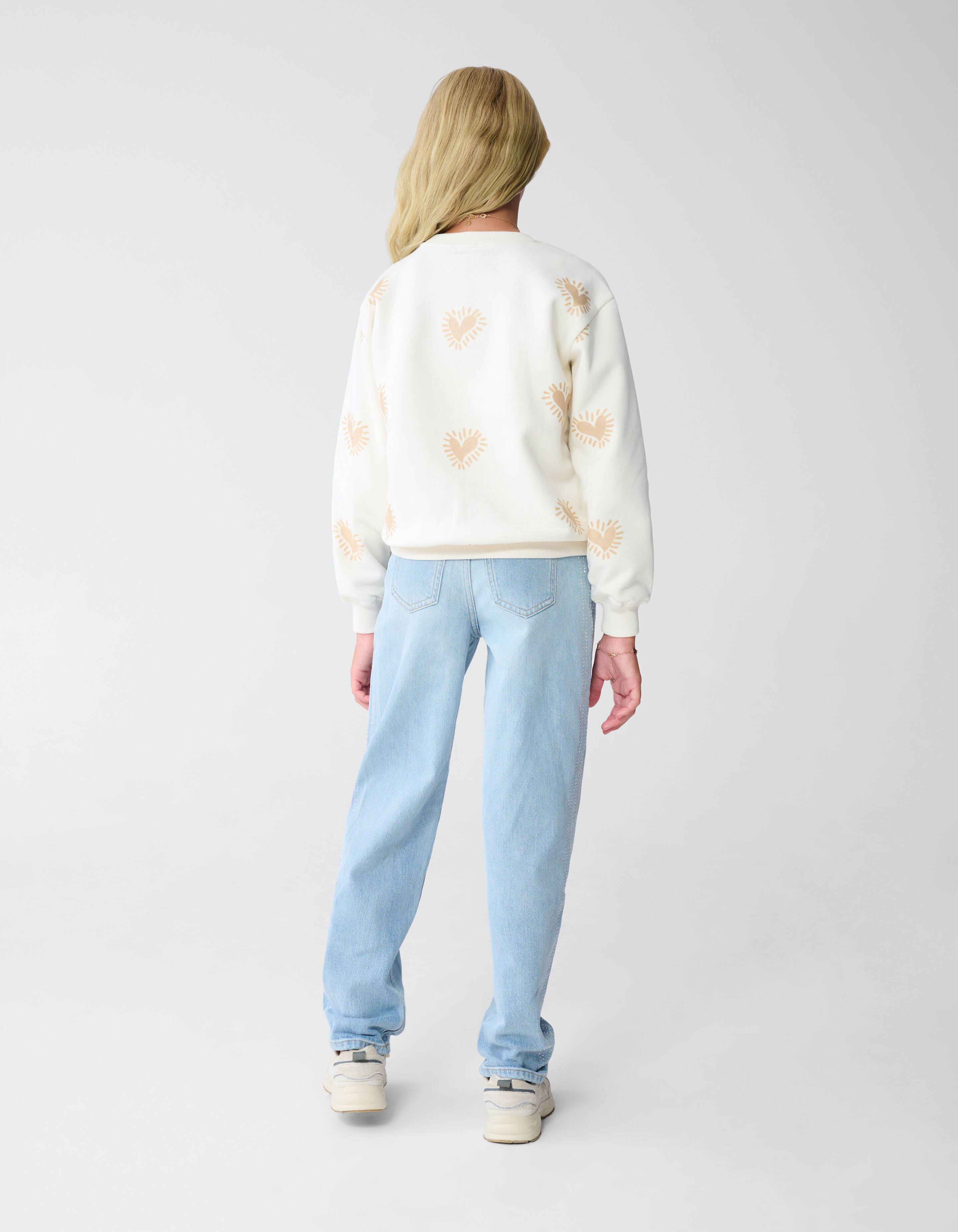 Amore Artwork Sweater Gebroken Wit SHOEBY GIRLS