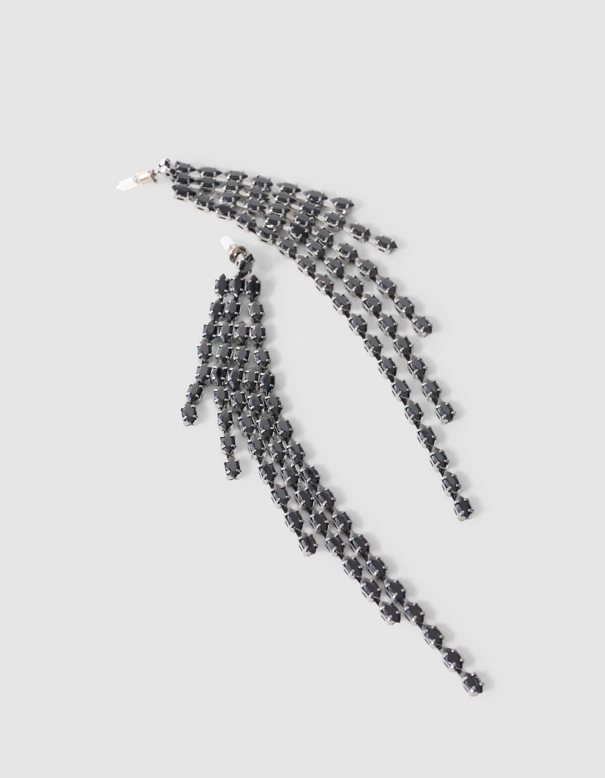Waterval Strass Oorbellen Zwart SHOEBY ACCESSOIRES