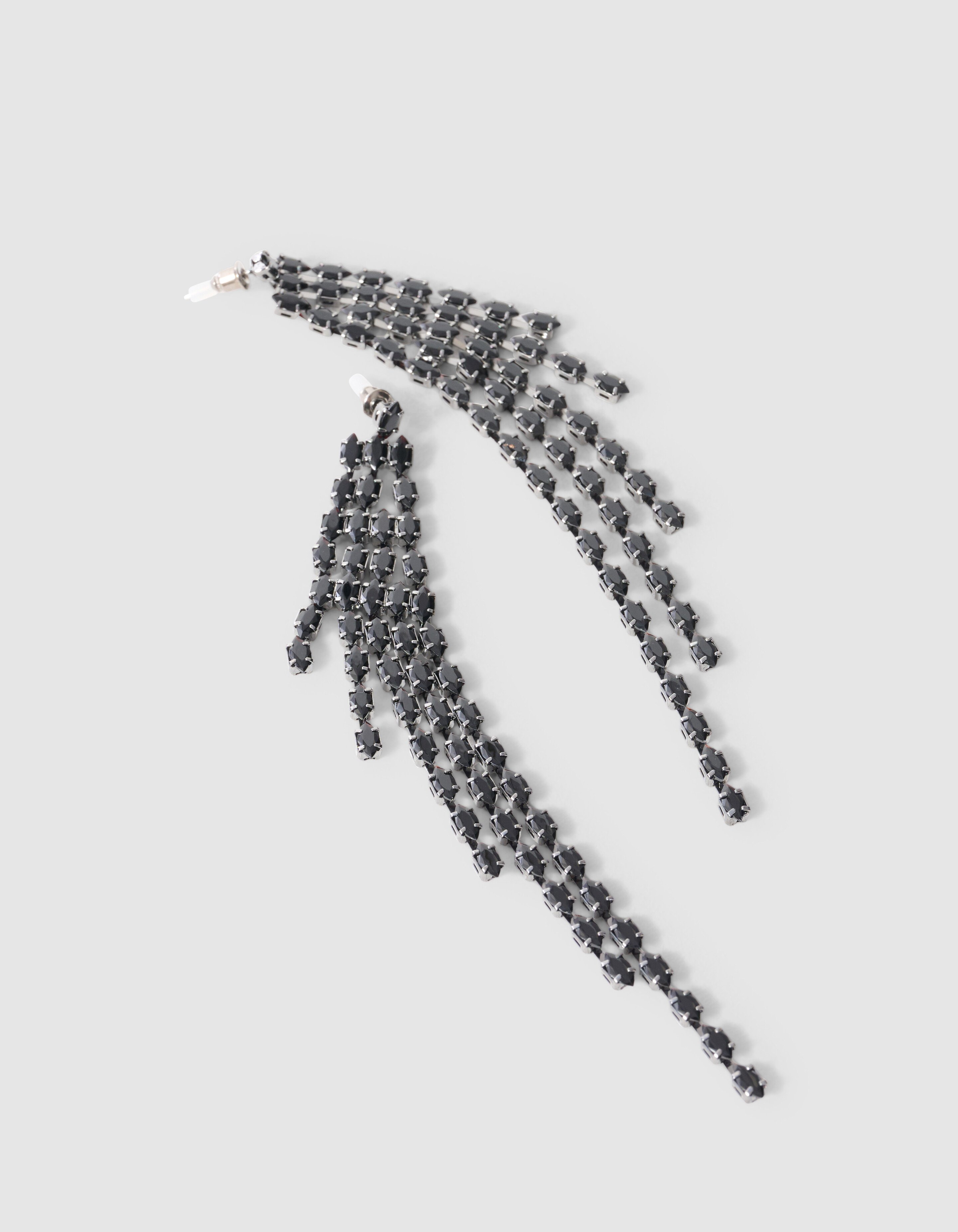 Waterval Strass Oorbellen Zwart SHOEBY ACCESSOIRES