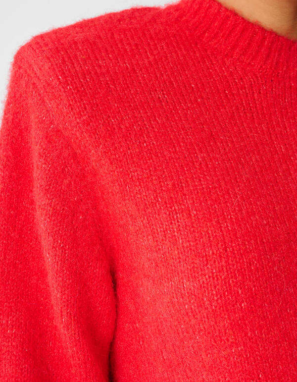 Shoulder Crew Gebreide Trui Rood SHOEBY WOMEN