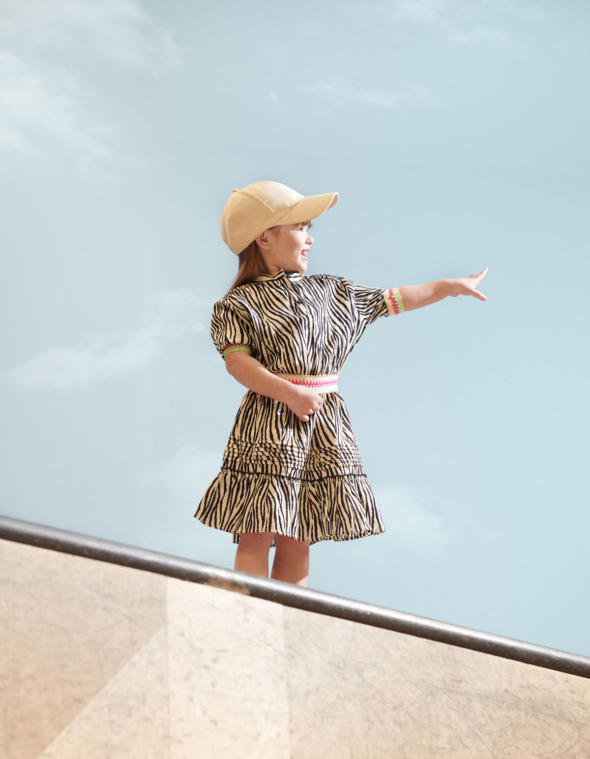 Zebra Print Jurk Zwart/Gebroken Wit SHOEBY GIRLS