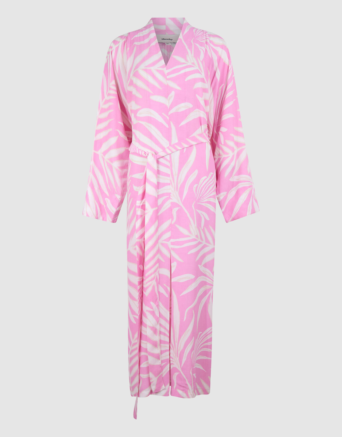 Printed Kimono Maxi Jurk Lichtroze SHOEBY WOMEN
