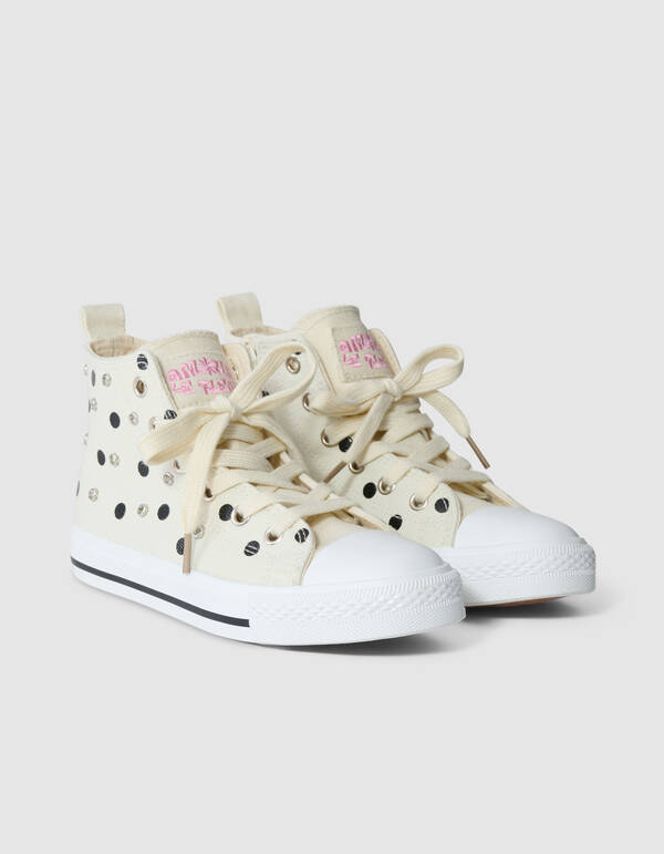 Polkadot Strass Sneakers Gebroken Wit SHOEBY SHOES