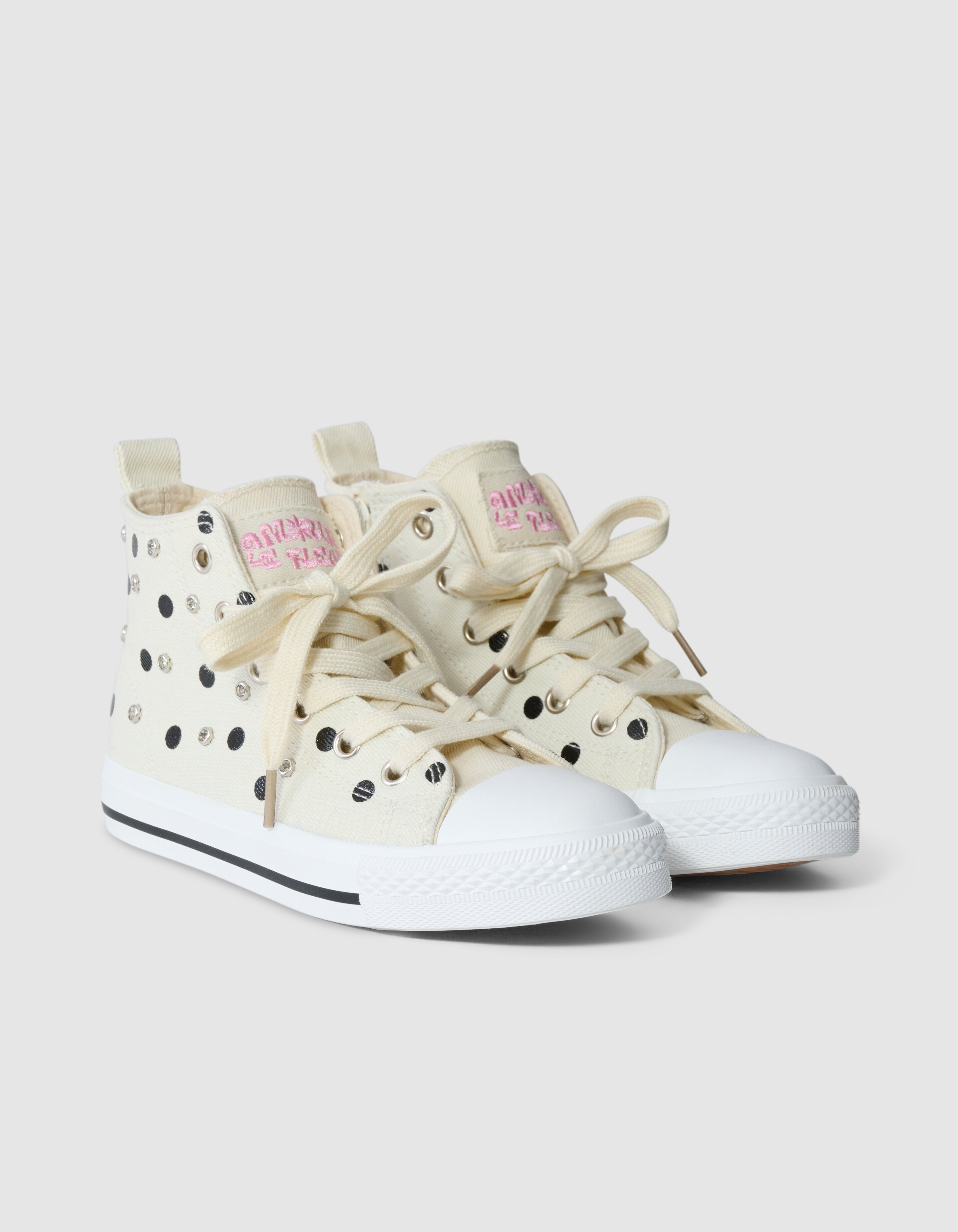 Polkadot Strass Sneakers Gebroken Wit SHOEBY SHOES