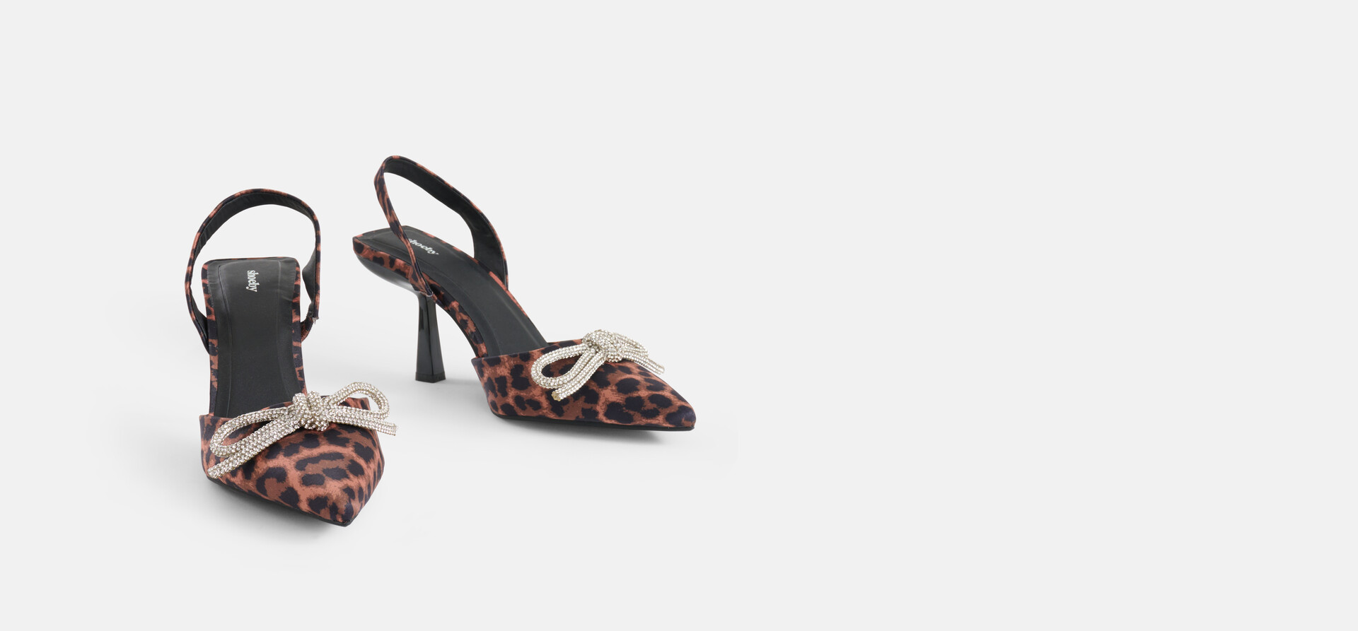 Leopard Strass Strik Hakken Bruin SHOEBY SHOES