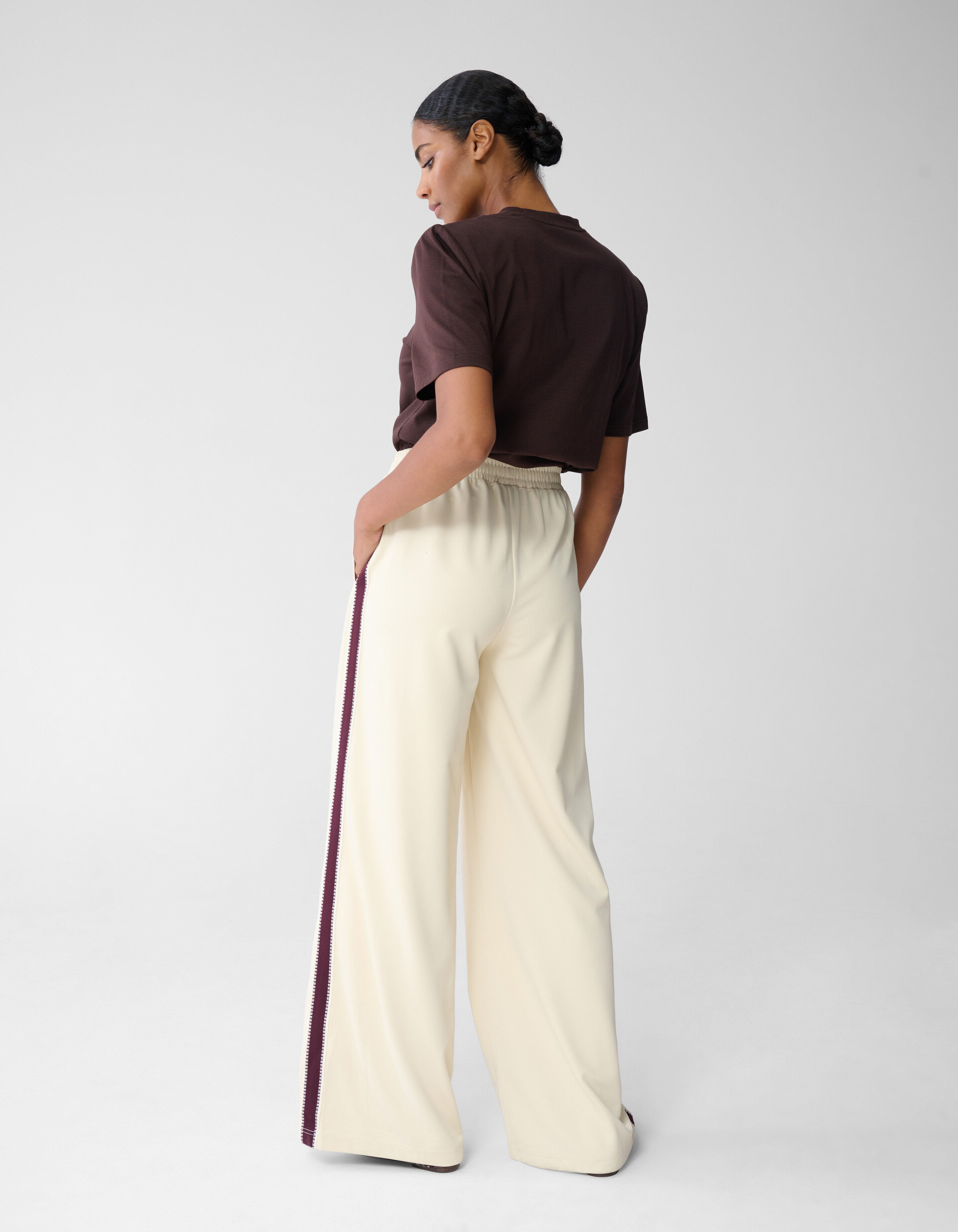 Tape Wide Leg Broek Gebroken Wit SHOEBY WOMEN