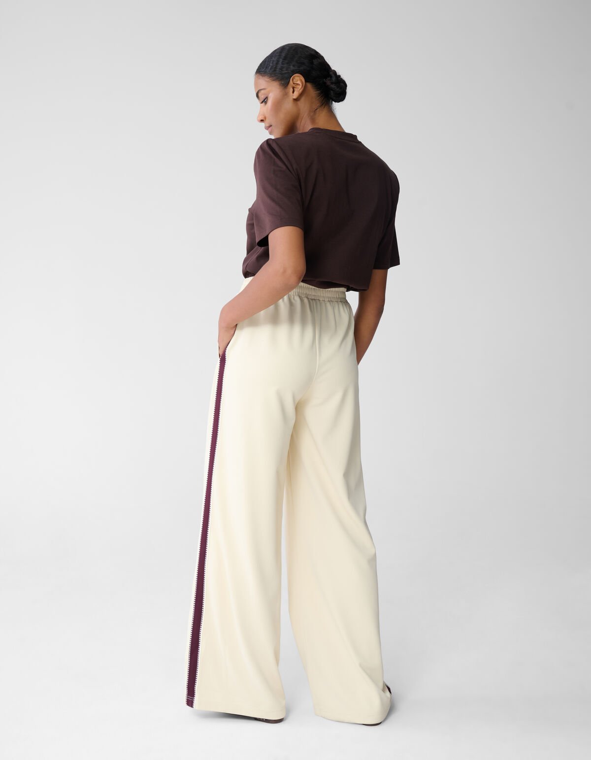 Tape Wide Leg Broek Gebroken Wit SHOEBY WOMEN