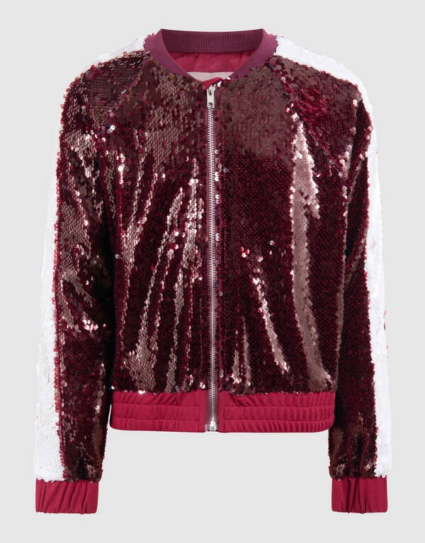 Pailletten Bomber Donkerrood SHOEBY GIRLS