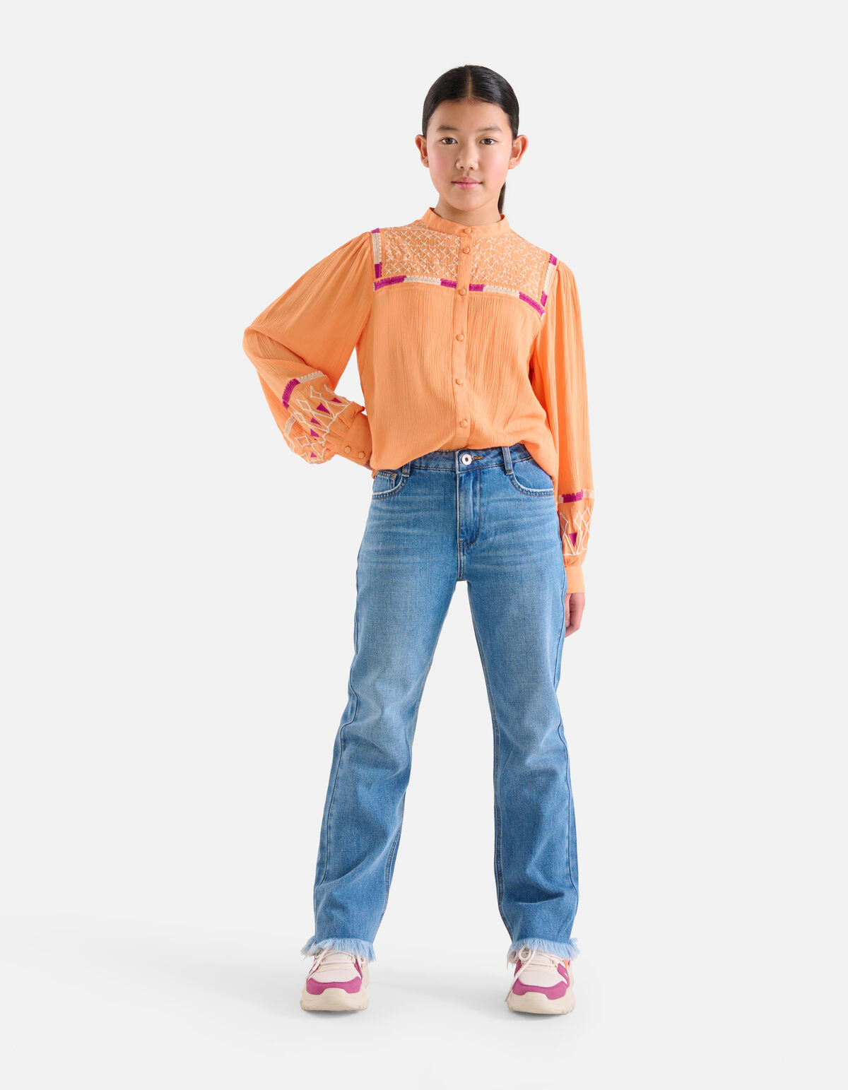 Embroidery Blouse Oranje SHOEBY GIRLS