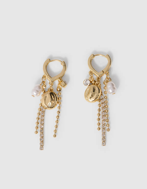 Strass Charm Oorbellen Goud SHOEBY ACCESSOIRES