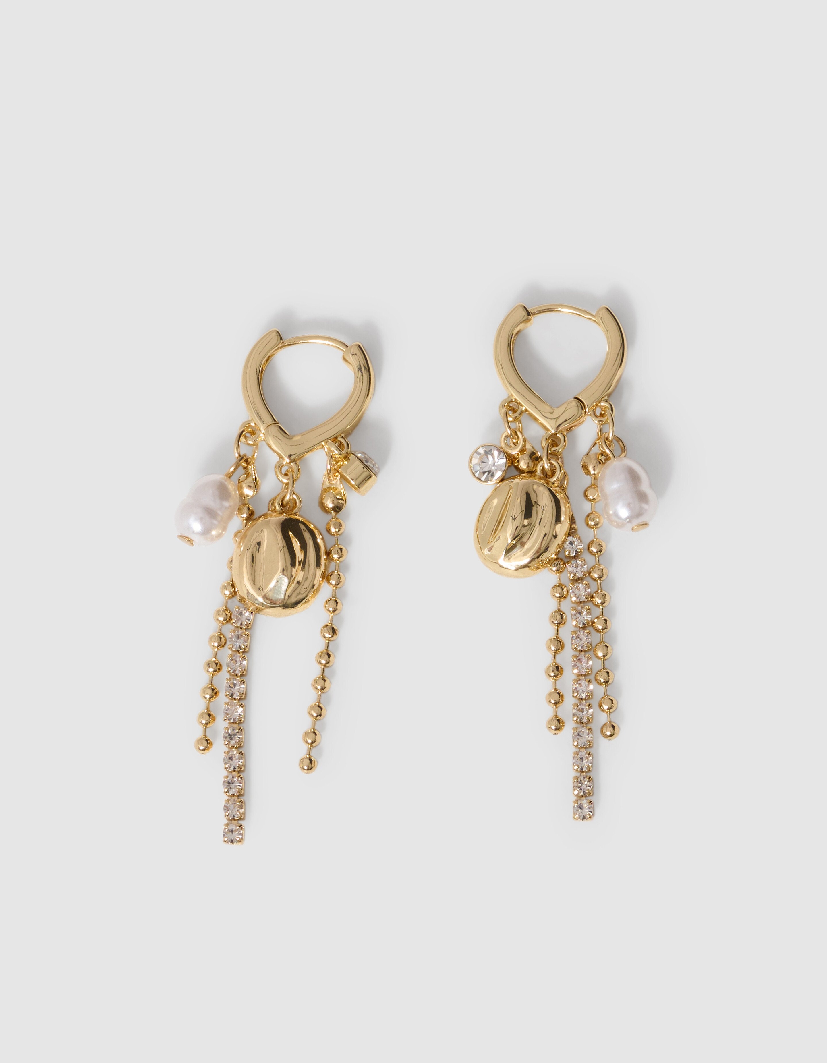 Strass Charm Oorbellen Goud SHOEBY ACCESSOIRES