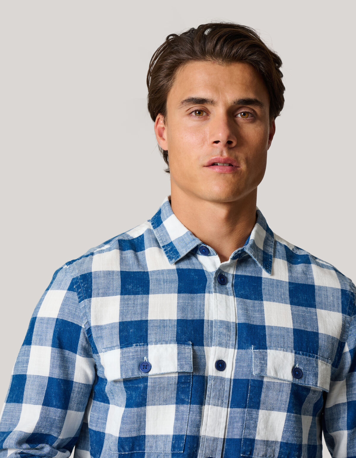 Ruiten Overhemd Blauw SHOEBY MEN