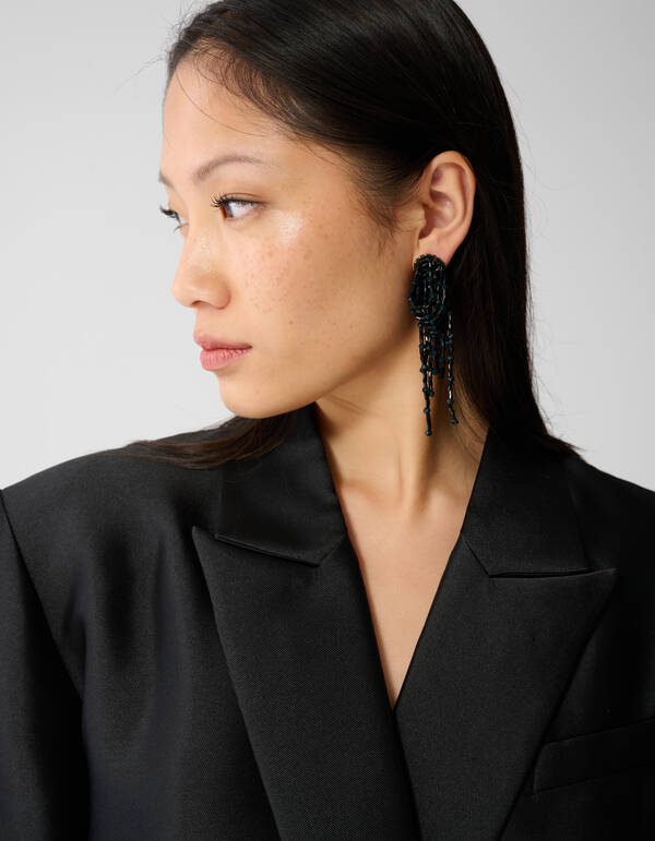 Multi Beaded Oorbellen Zwart SHOEBY ACCESSOIRES