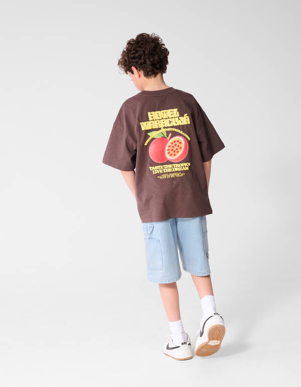 Hotel Artwork T-shirt Donkerbruin SHOEBY BOYS