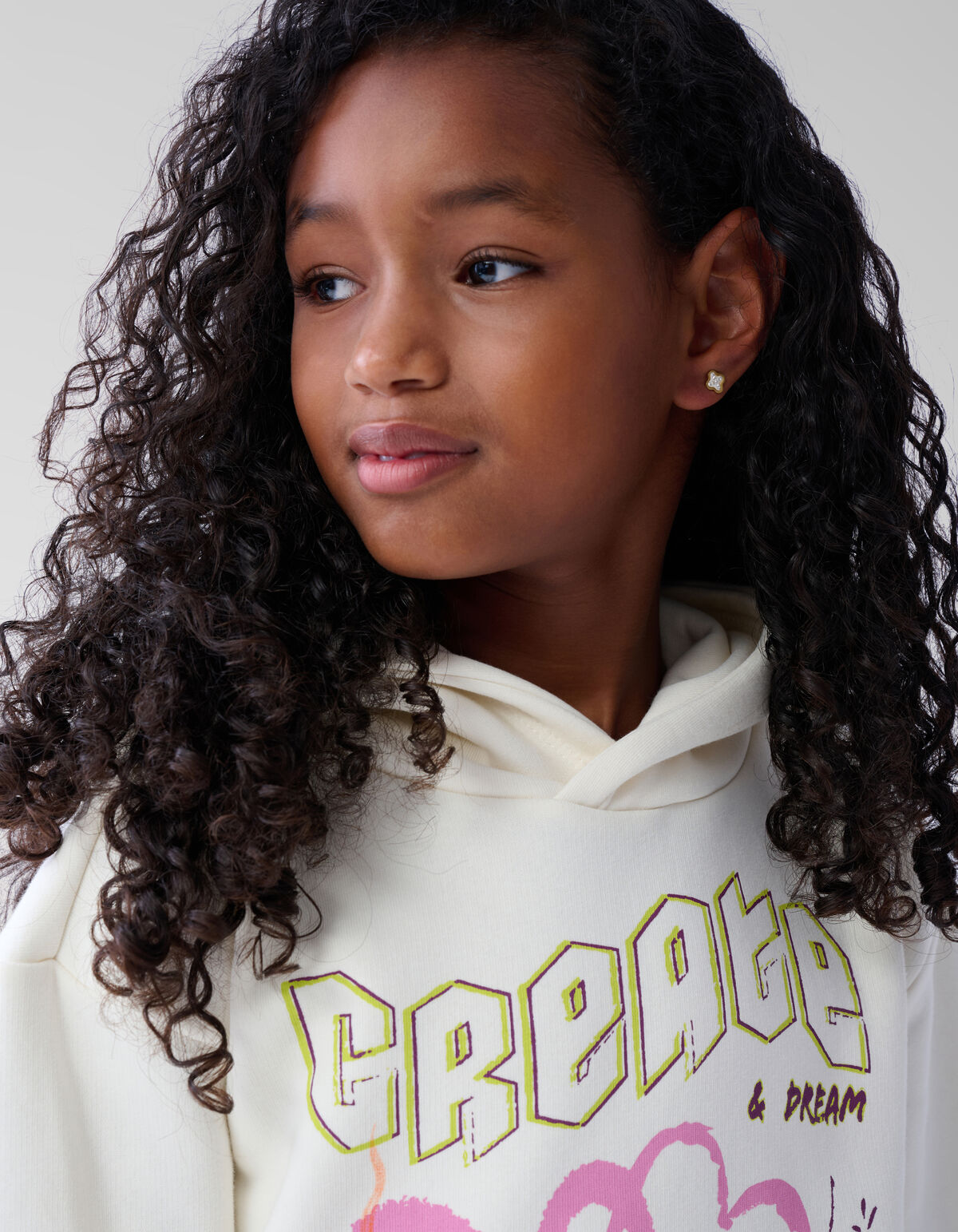 Artwork Hoodie Gebroken Wit SHOEBY GIRLS