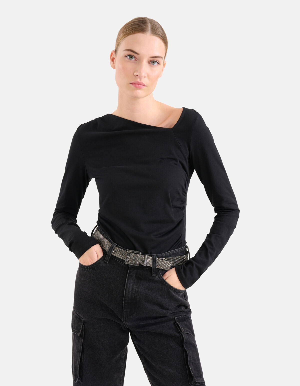 Strass Riem Donkergrijs SHOEBY ACCESSOIRES