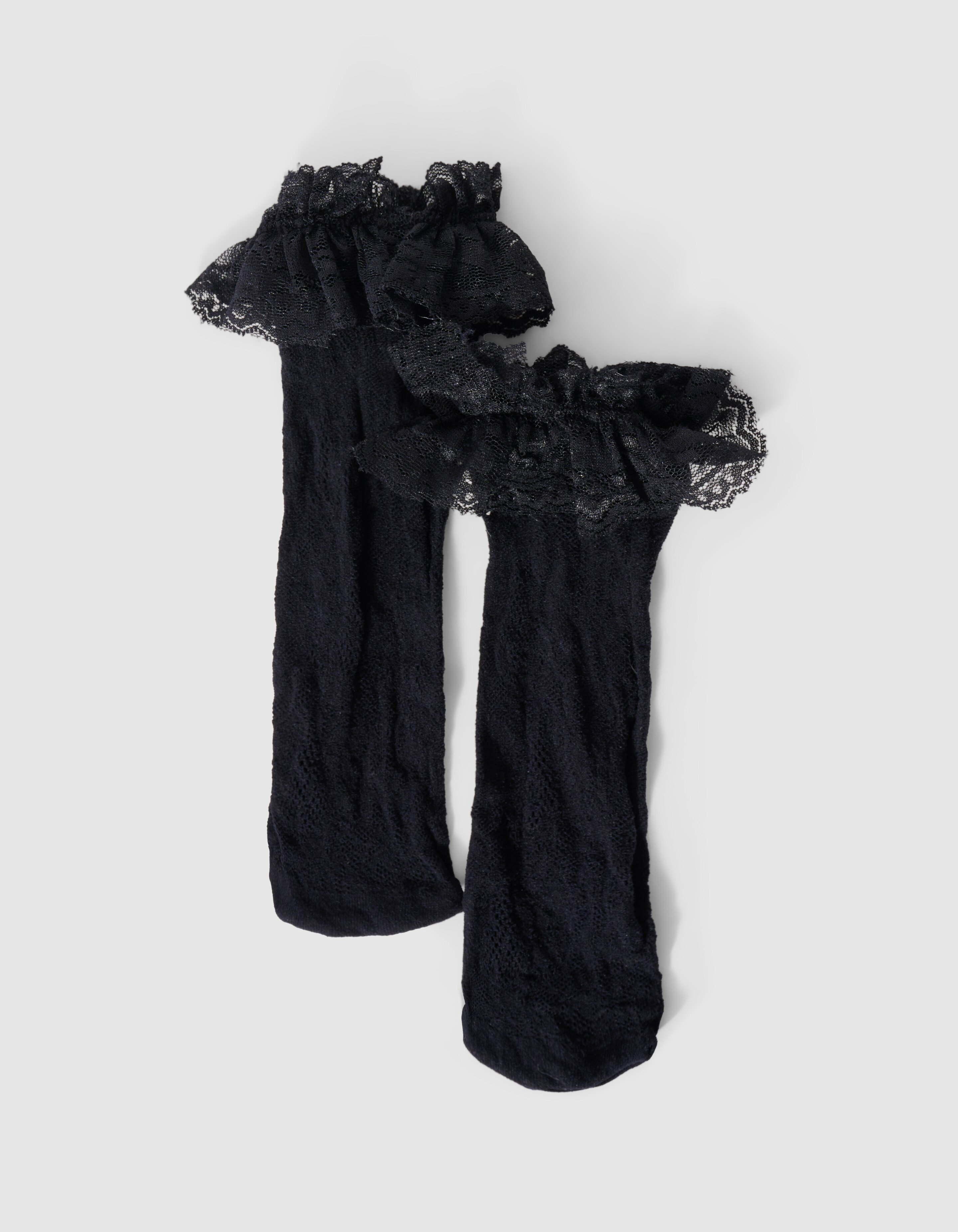 Kanten Ruffle Sokken Zwart SHOEBY ACCESSOIRES