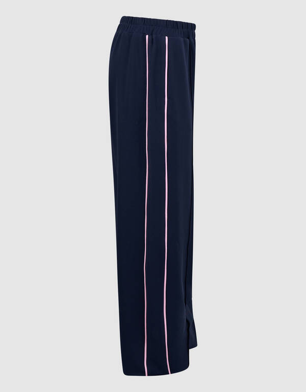 Sporty Piping Wide Leg Fit Broek Donkerblauw SHOEBY GIRLS