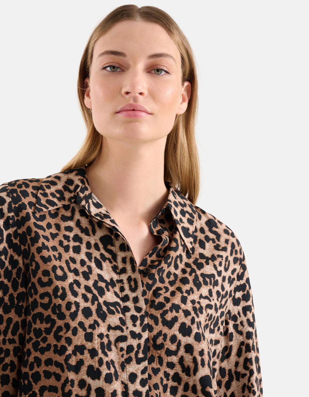 Printed Leopard Blouse Bruin SHOEBY WOMEN