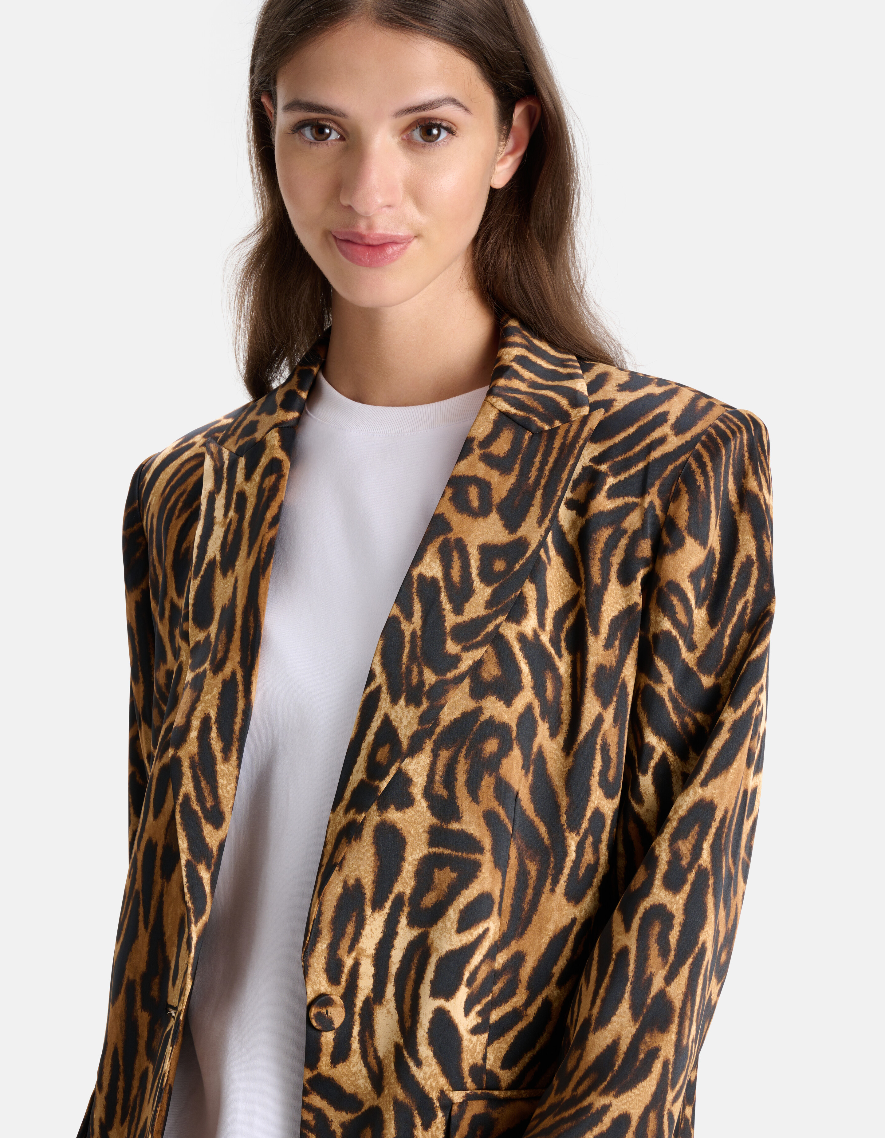 Leopard Satin Blazer SHOEBY WOMEN